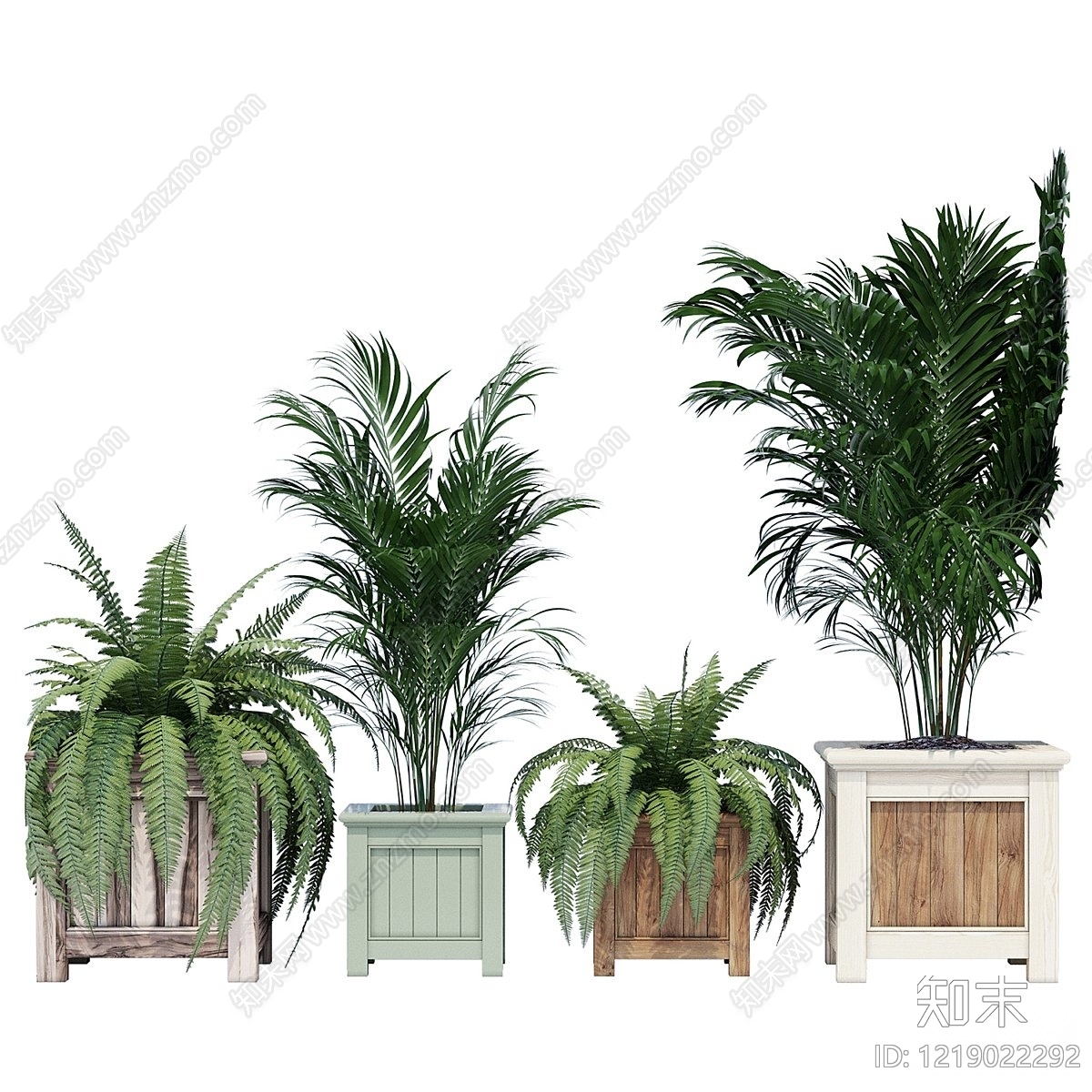 美式盆景3D模型渲染效果图