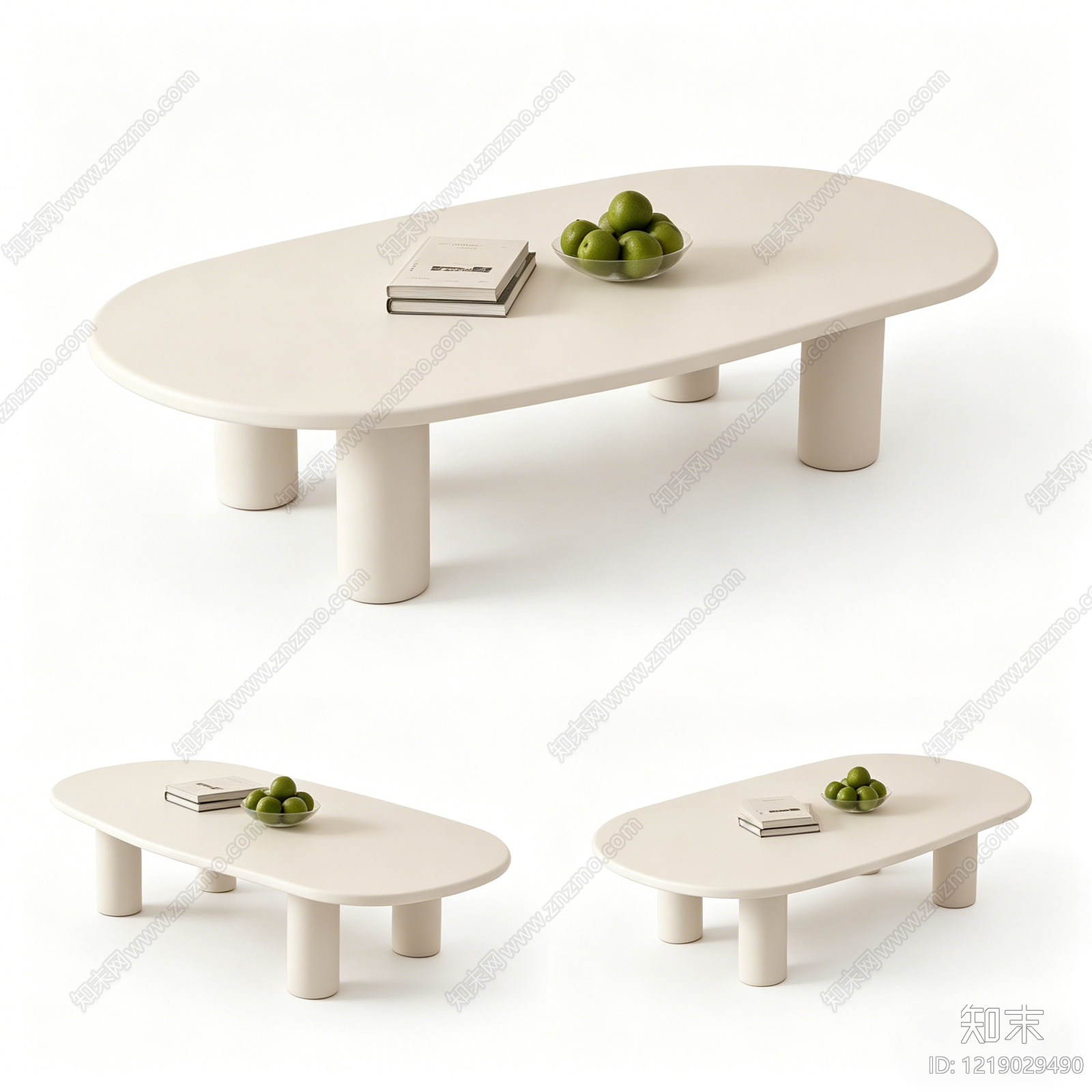 奶油风茶几3D模型下载【ID:1219029490】