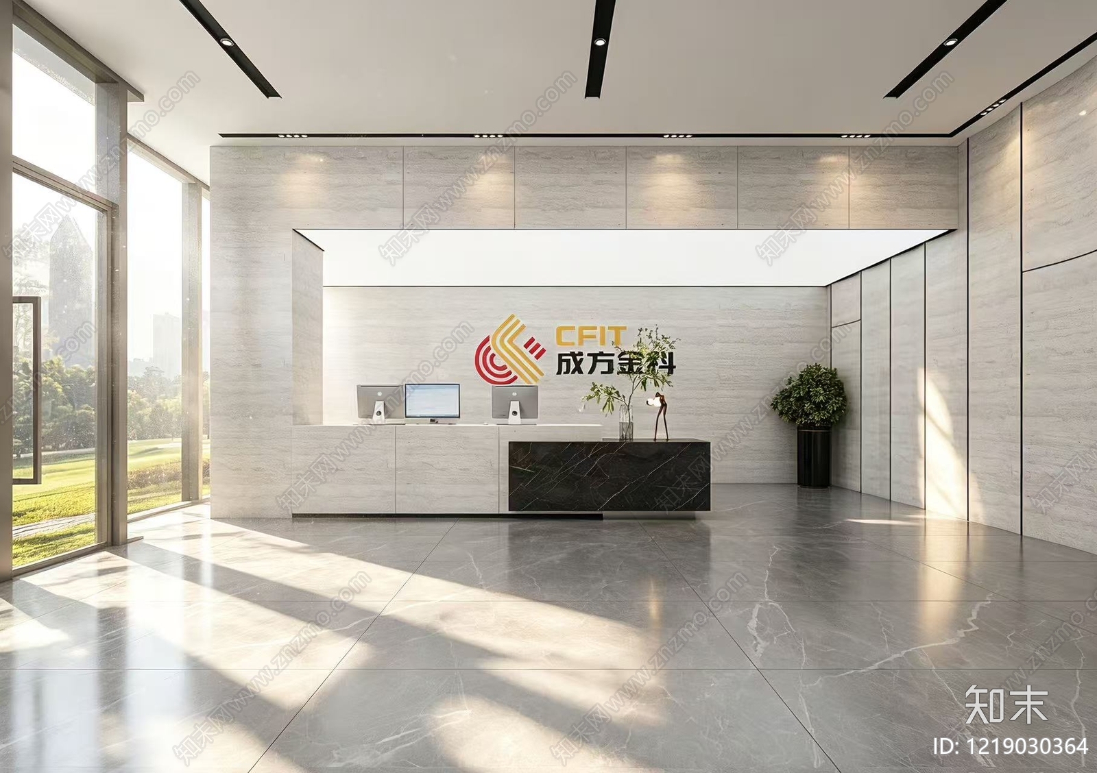 极简主义办公大厅3D模型下载【ID:1219030364】