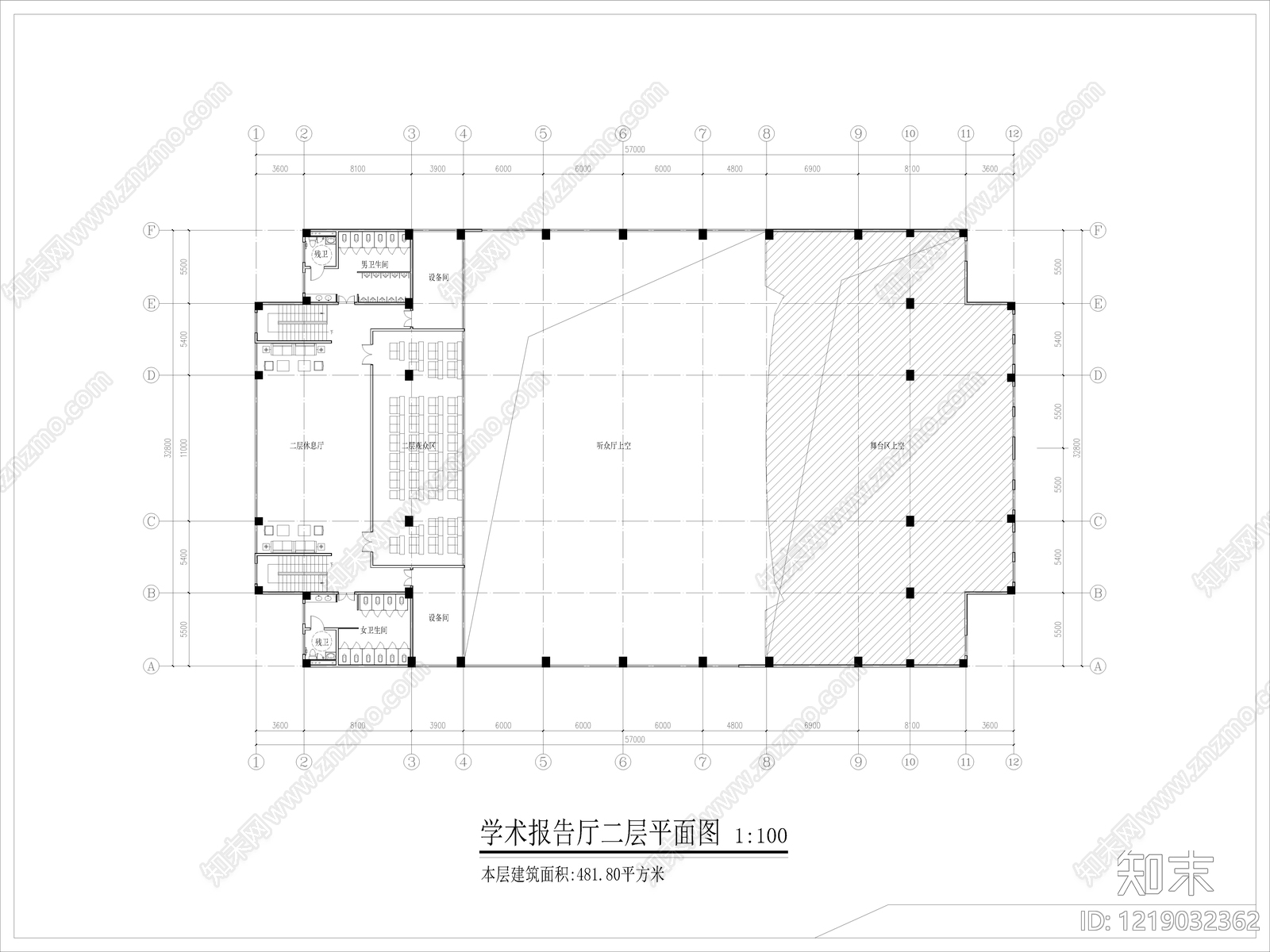 会议中心建筑cad施工图下载【ID:1219032362】