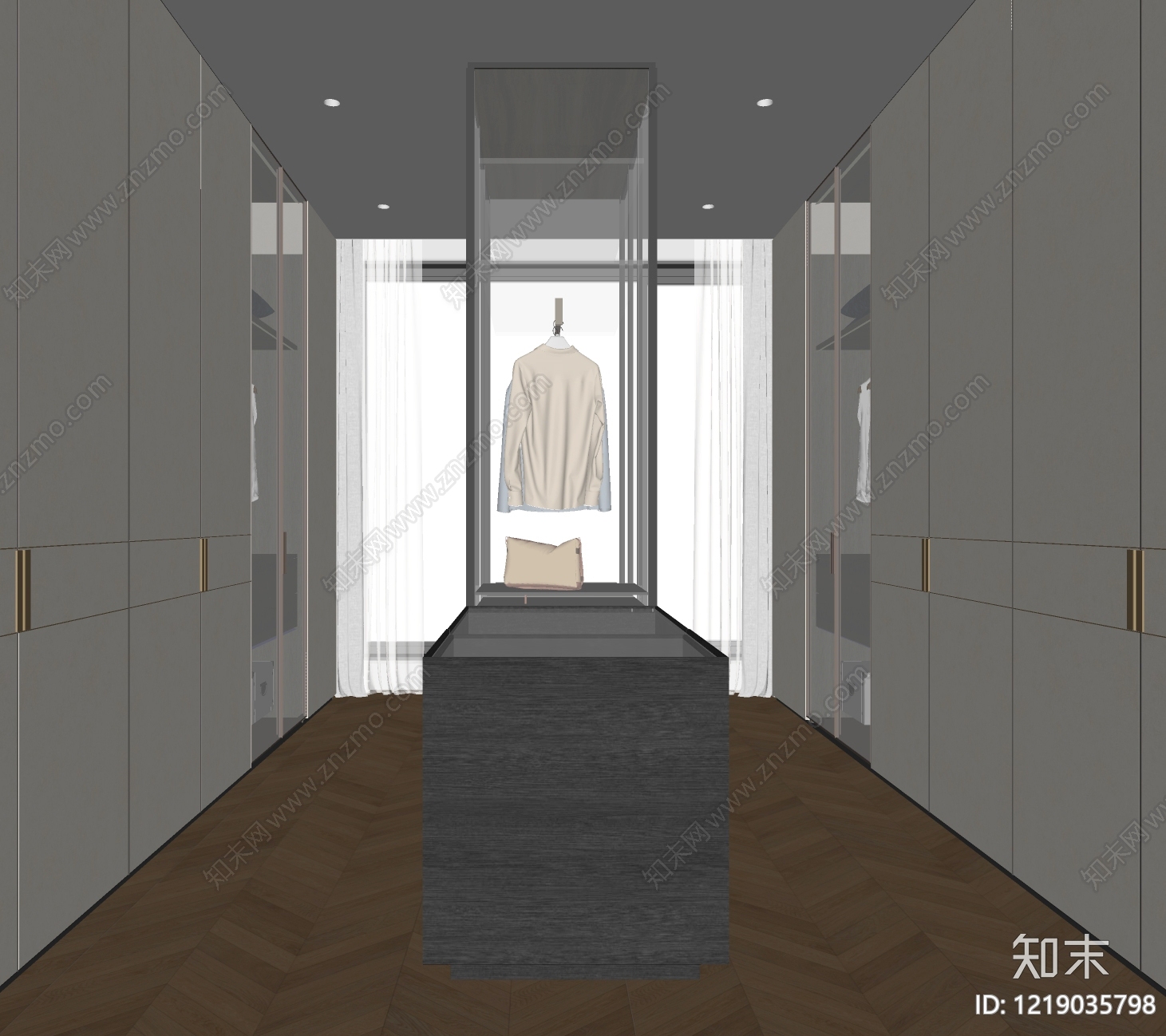 极简衣帽间SU模型下载【ID:1219035798】