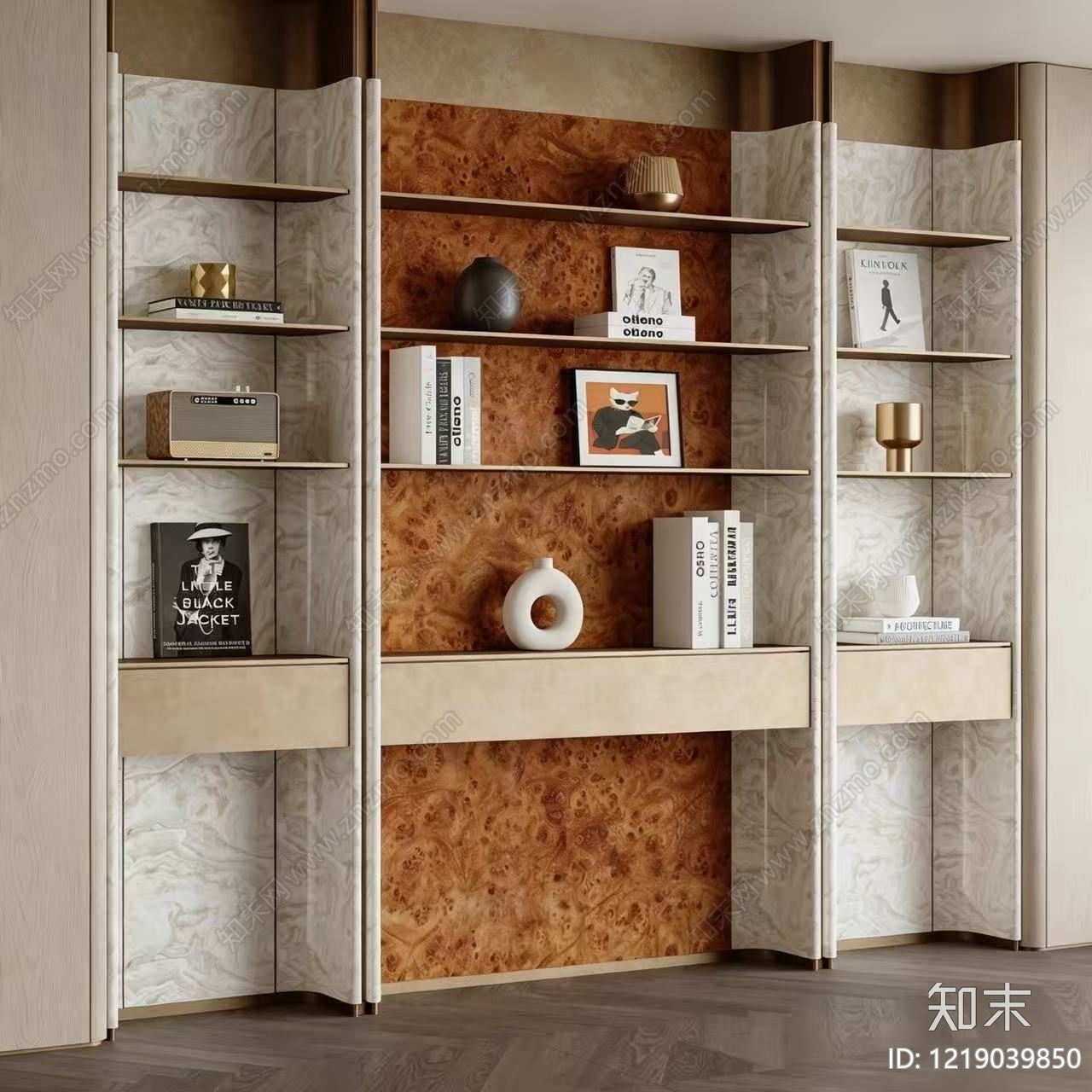 意式书柜3D模型下载【ID:1219039850】