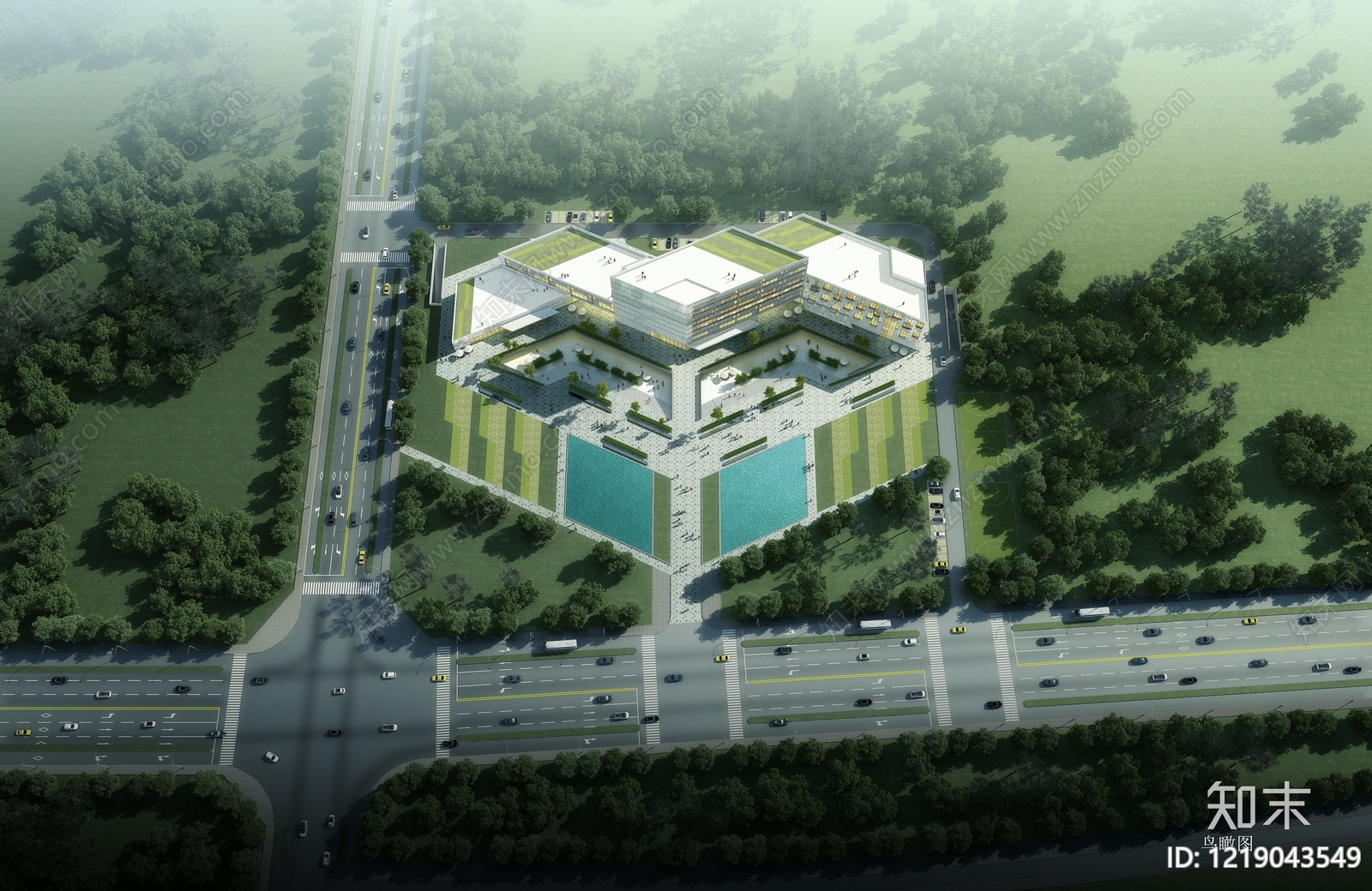 现代主义政府办公楼3D模型下载【ID:1219043549】