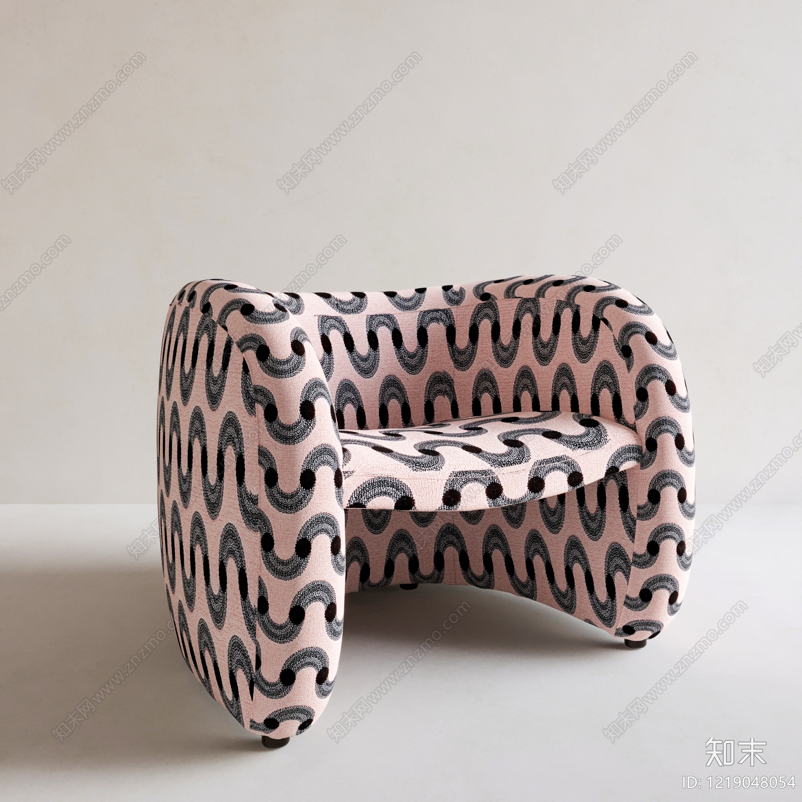 现代复古单人沙发3D模型下载【ID:1219048054】