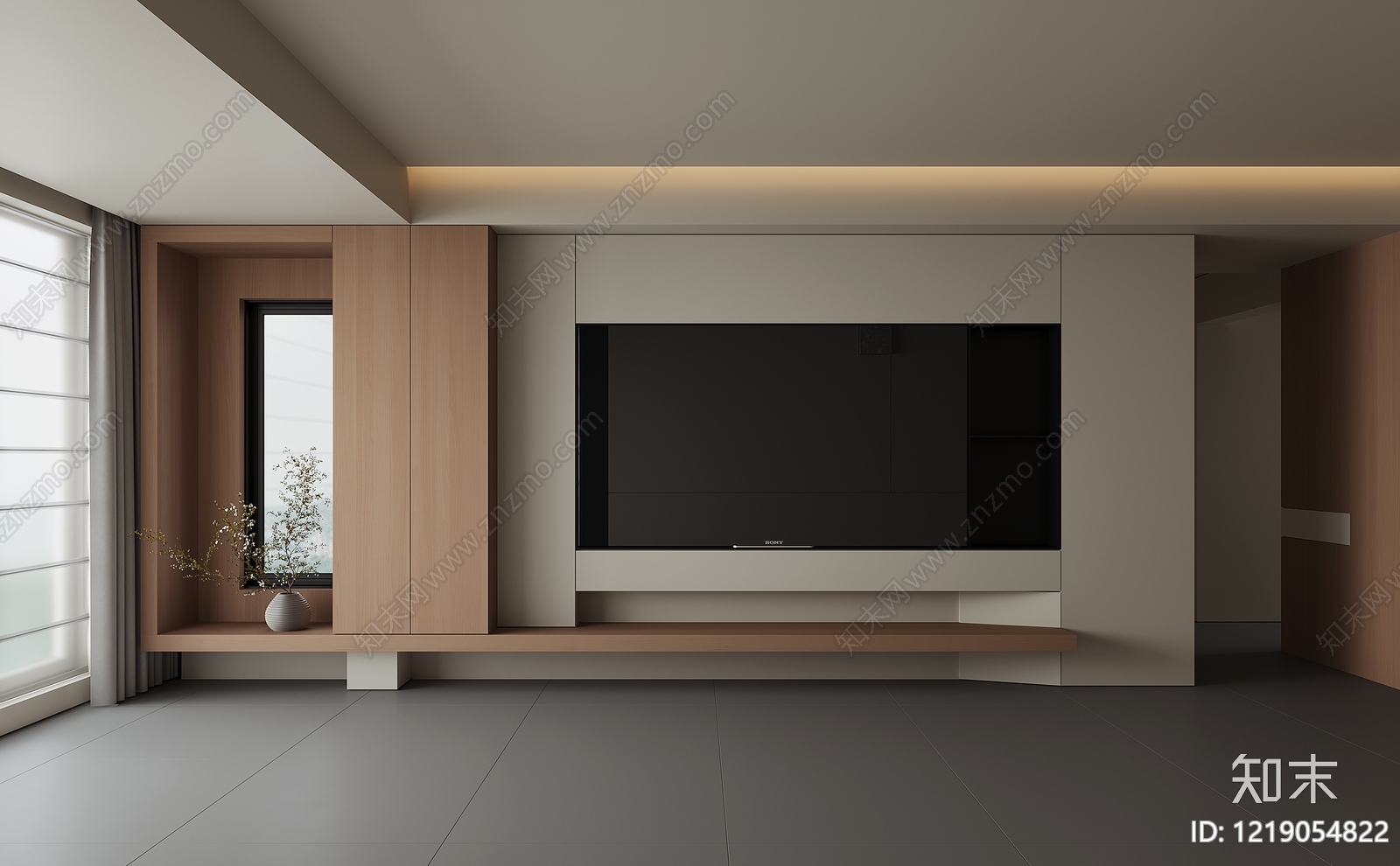 极简电视背景墙3D模型下载【ID:1219054822】