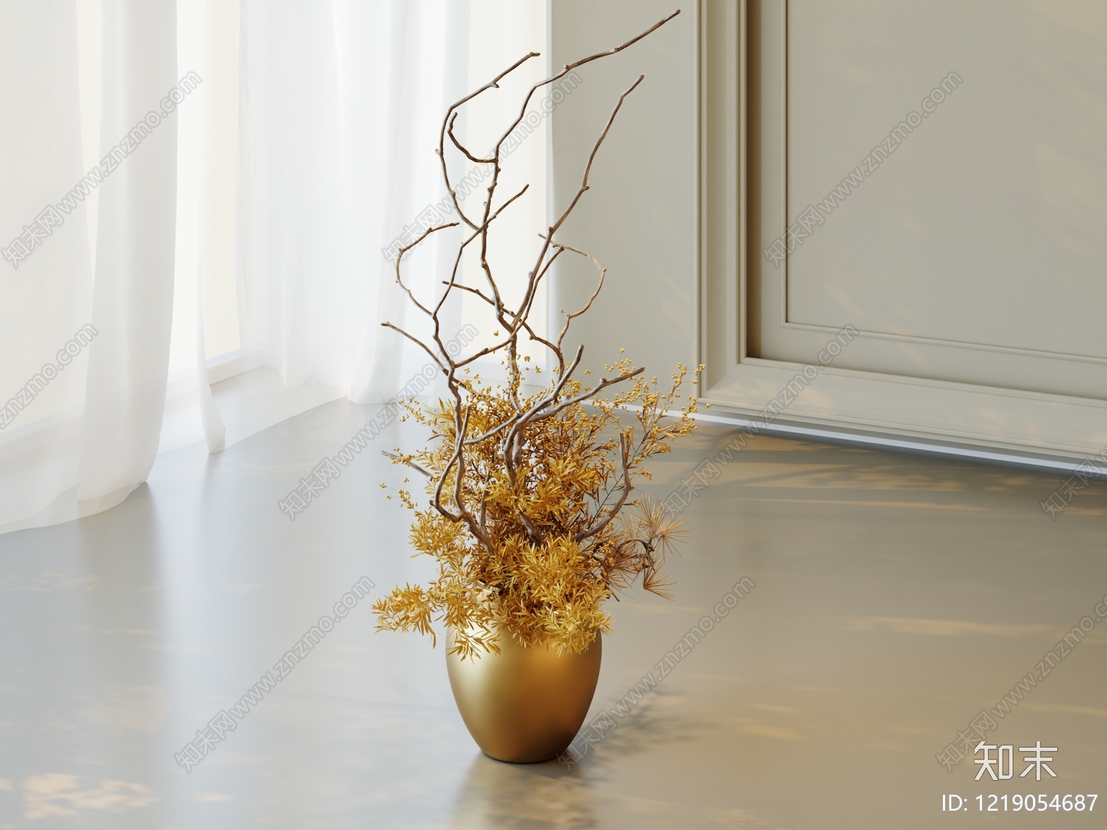 轻奢花艺SU模型下载【ID:1219054687】