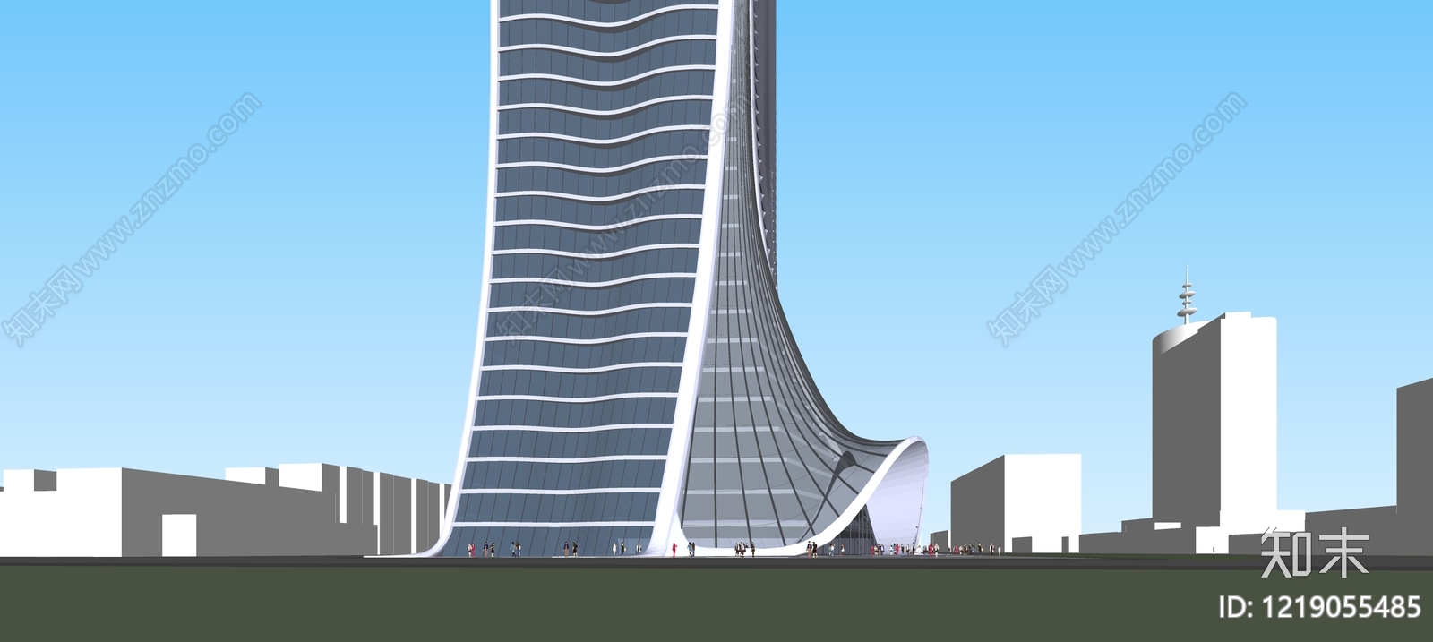 现代主义写字楼SU模型下载【ID:1219055485】