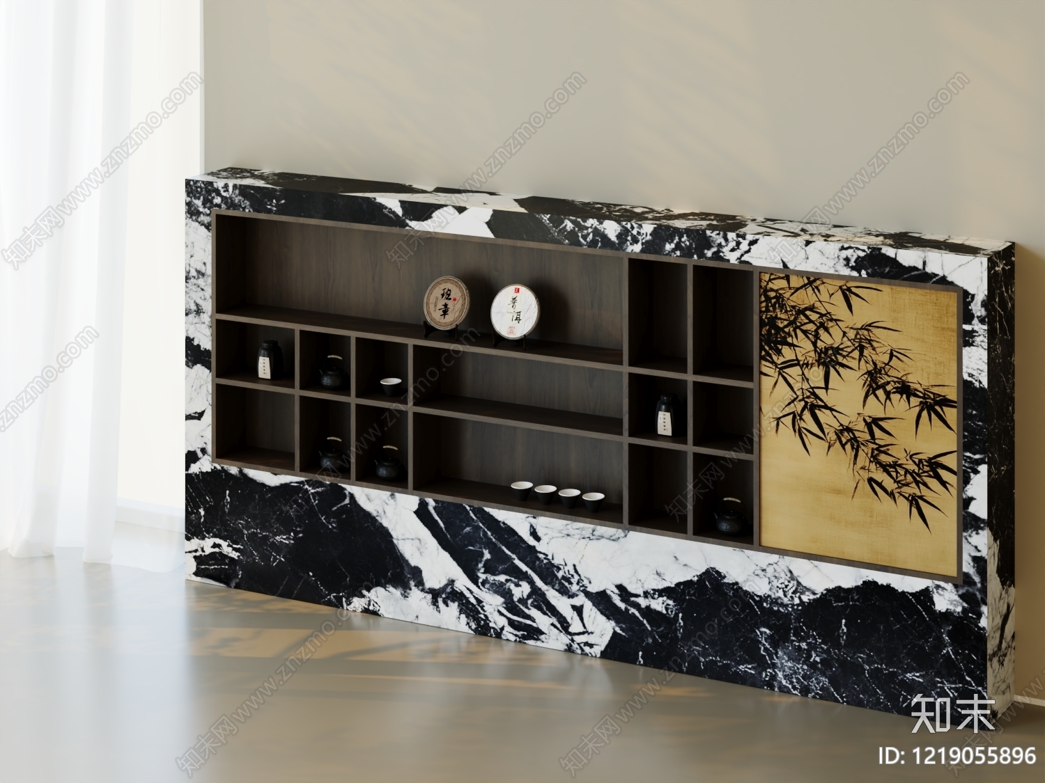 新中式博古架SU模型下载【ID:1219055896】