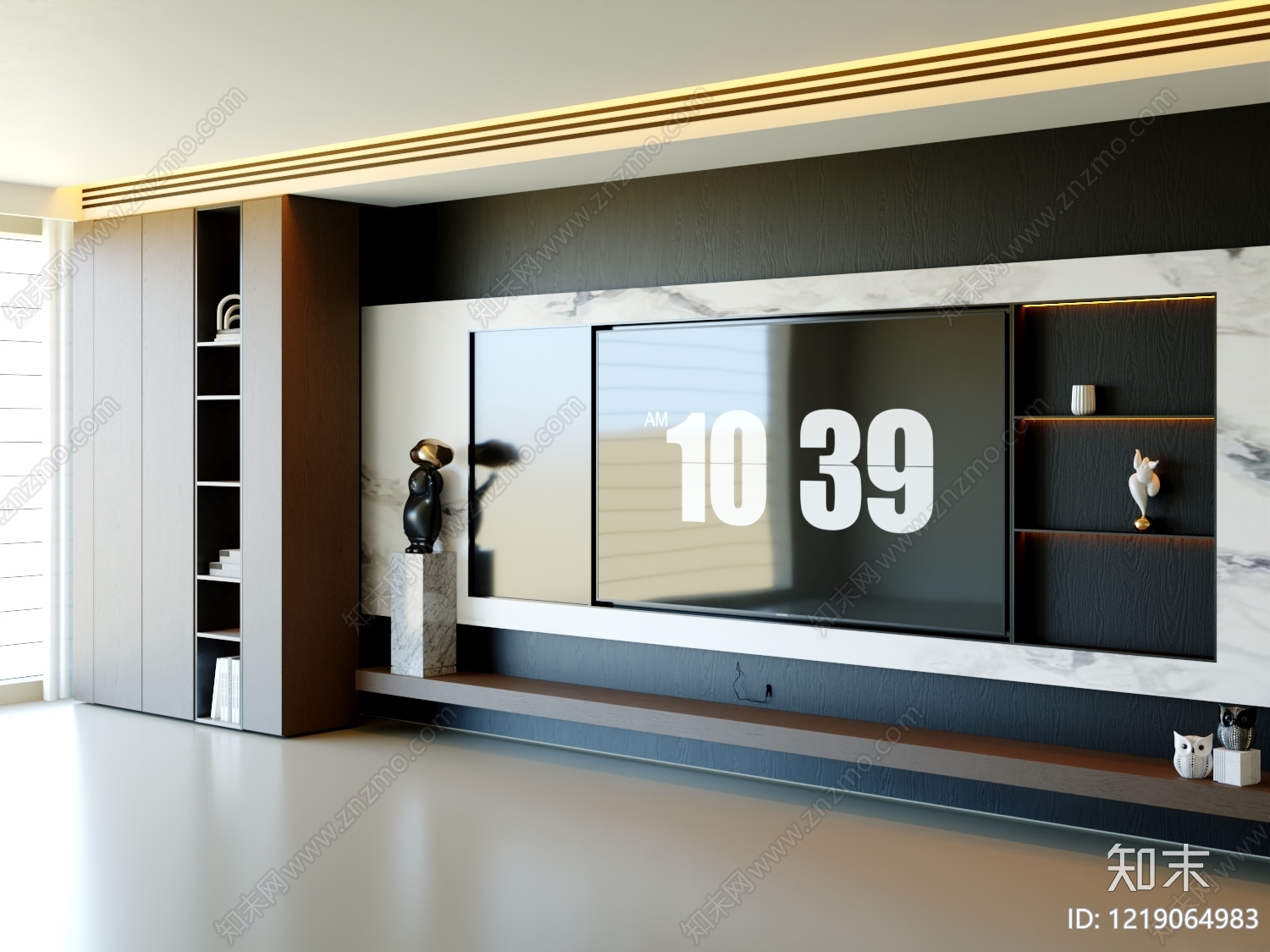 极简电视背景墙3D模型下载【ID:1219064983】