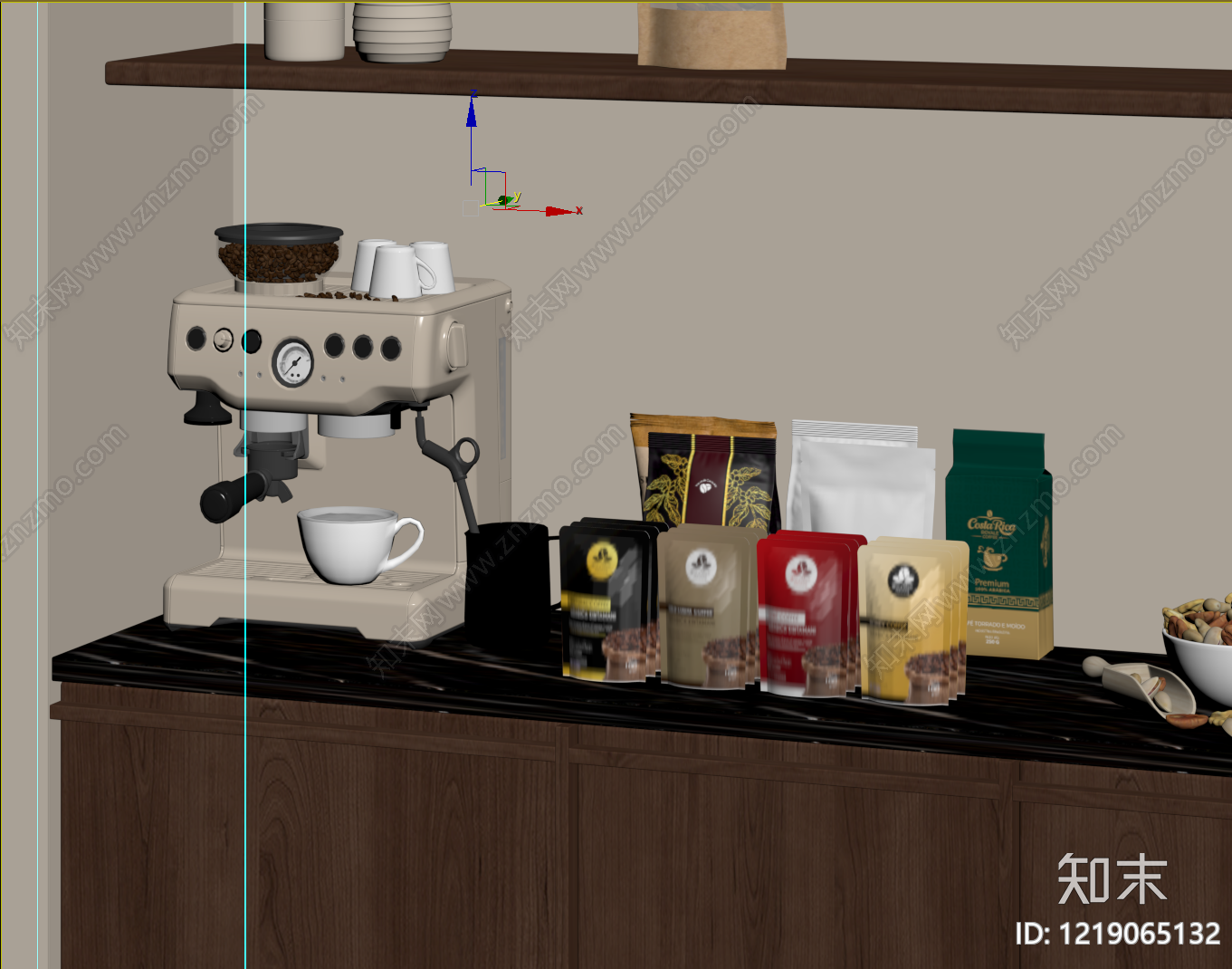奶油风咖啡机3D模型下载【ID:1219065132】