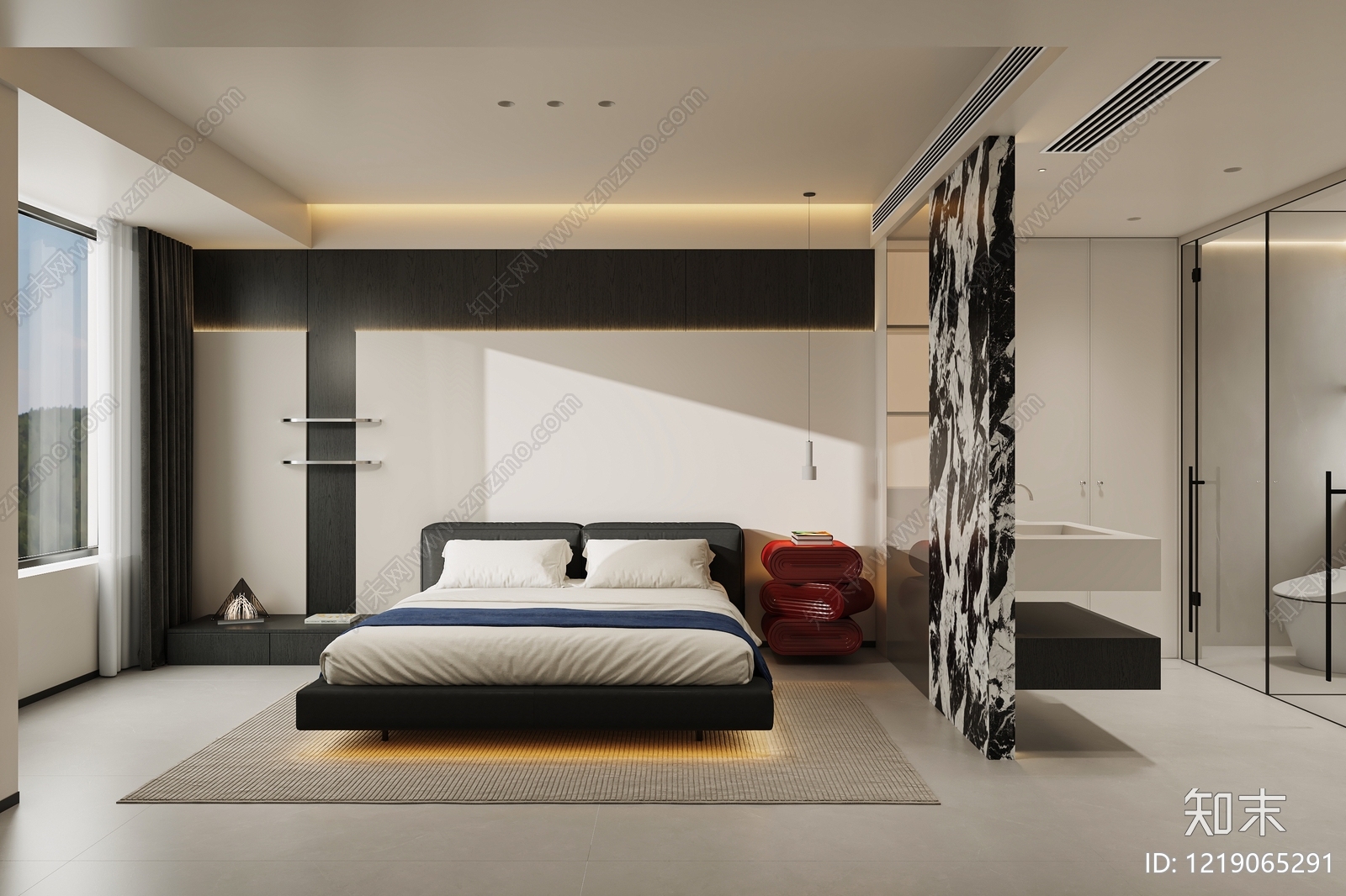 极简主卧3D模型下载【ID:1219065291】