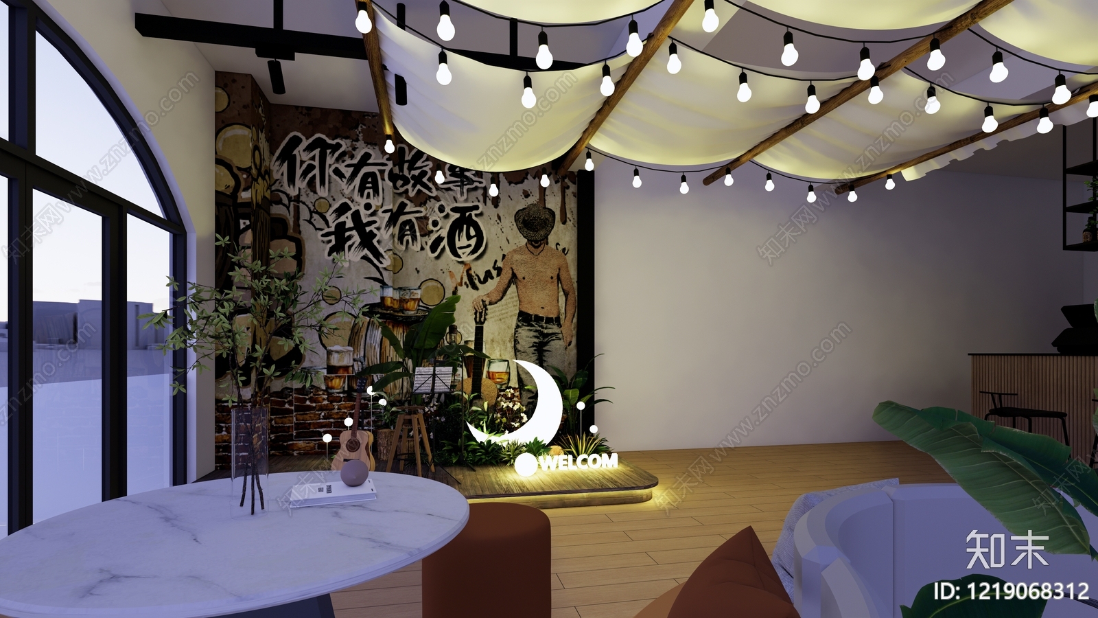 复古工业风酒馆SU模型下载【ID:1219068312】