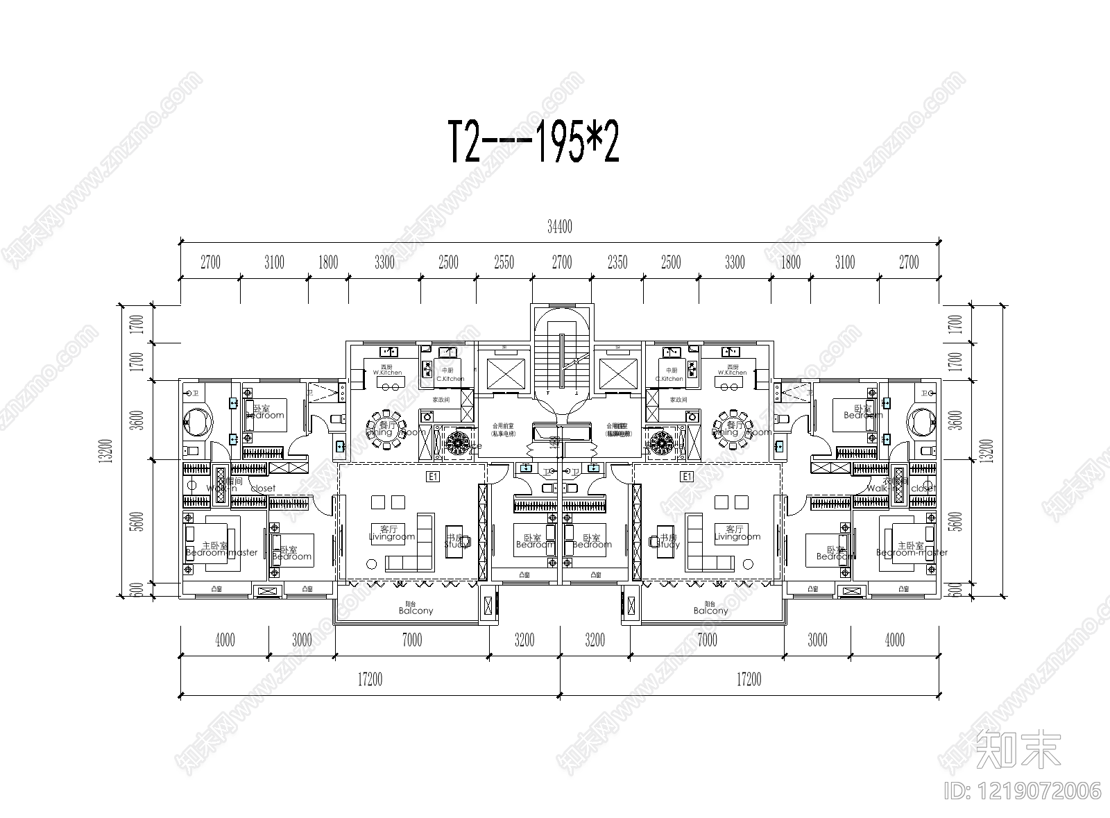 住宅楼建筑cad施工图下载【ID:1219072006】