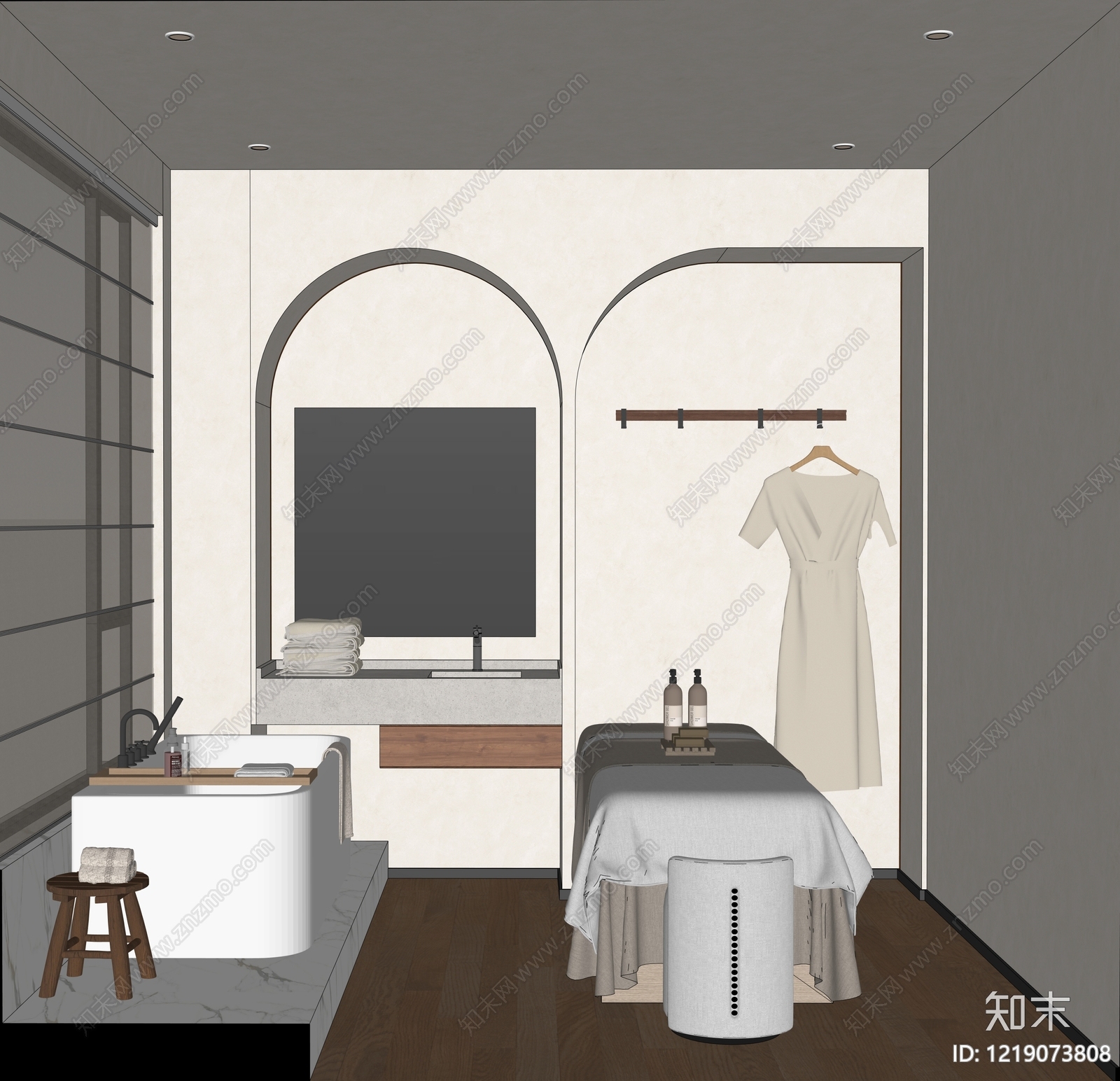 侘寂美容院SU模型下载【ID:1219073808】