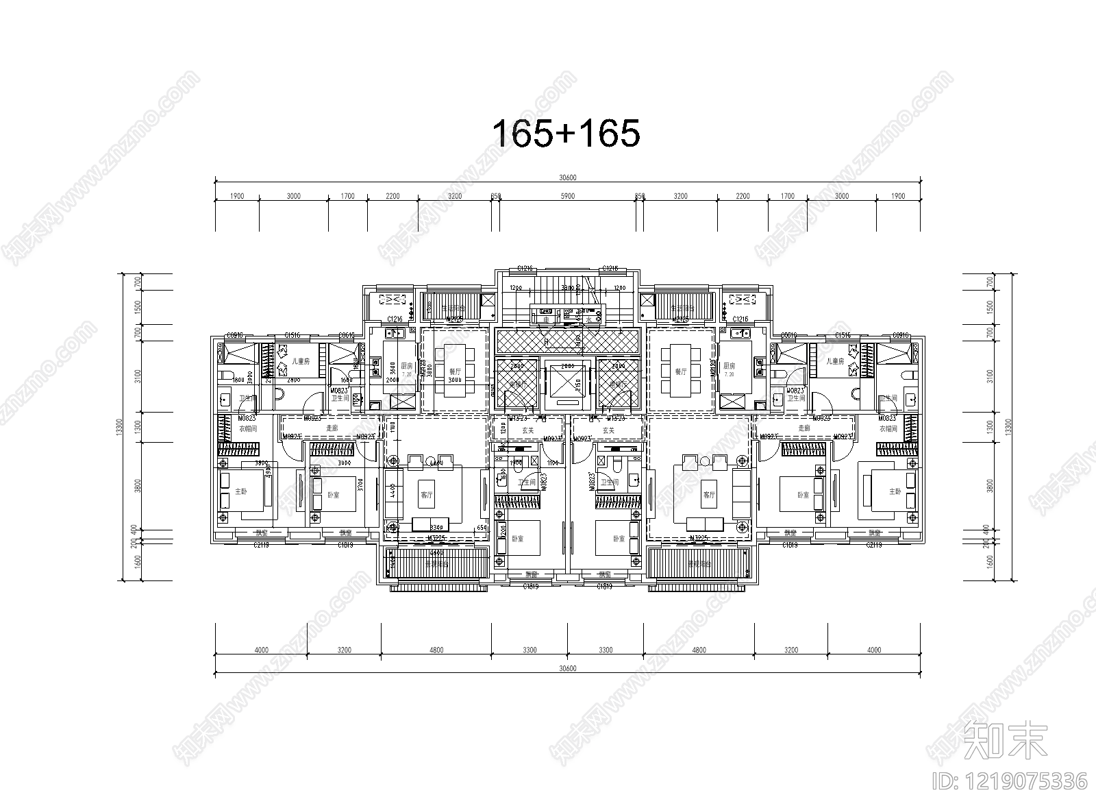住宅楼建筑cad施工图下载【ID:1219075336】