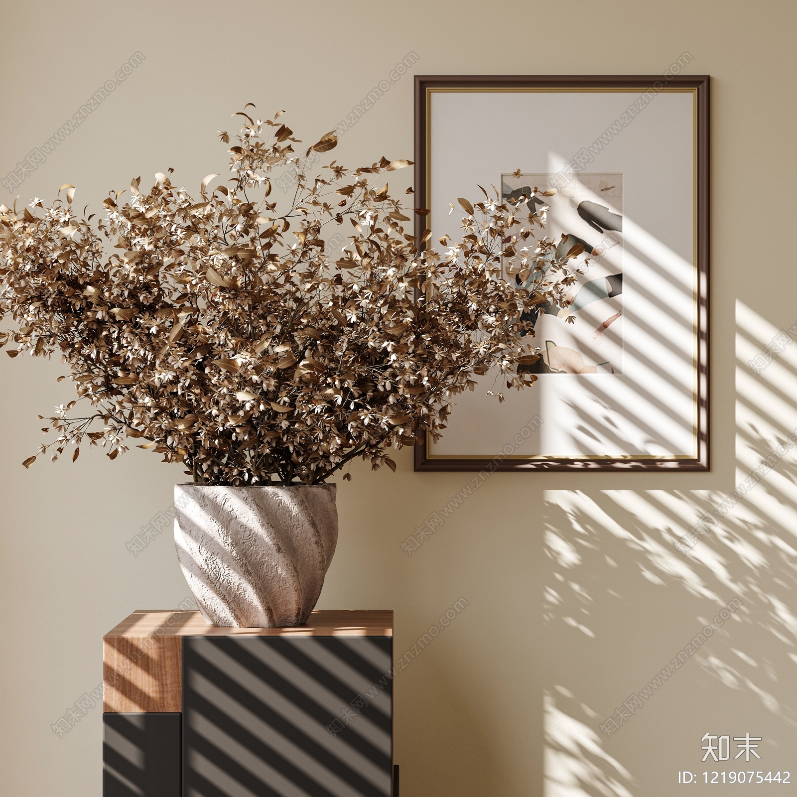 侘寂花艺SU模型下载【ID:1219075442】