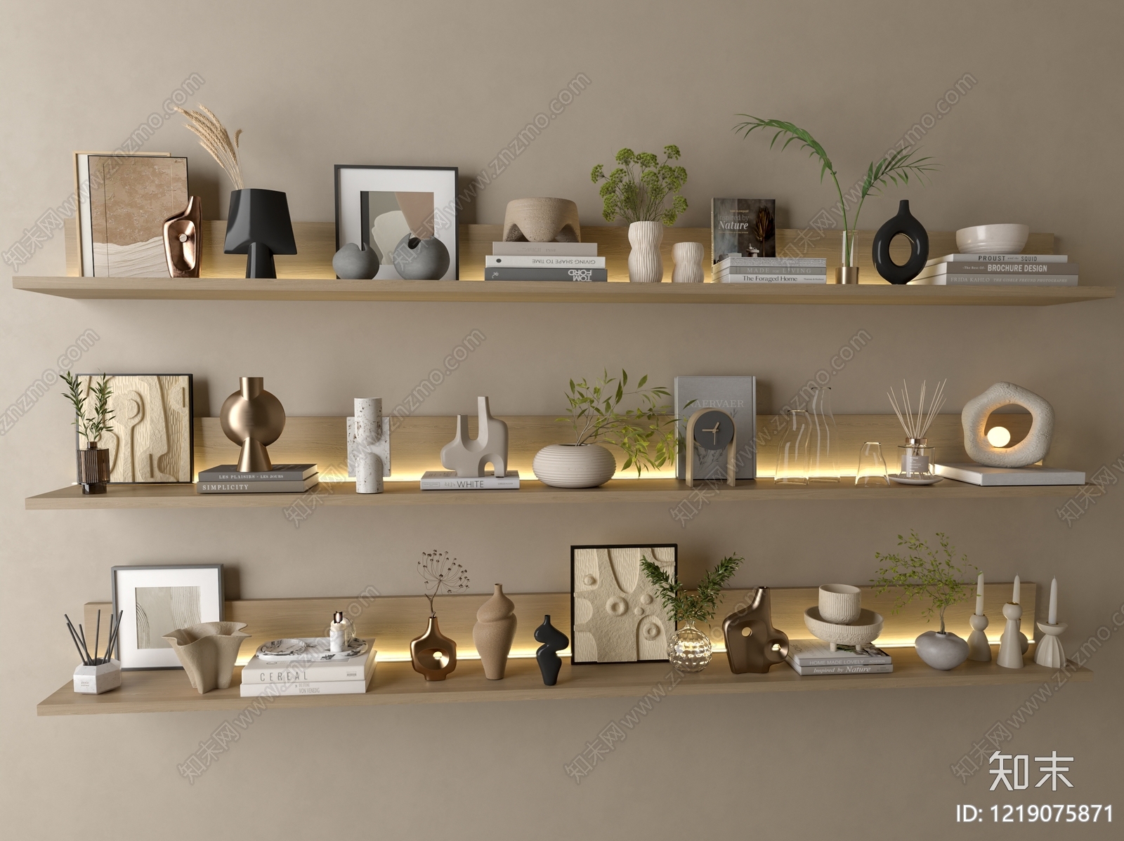 侘寂摆件组合3D模型下载【ID:1219075871】