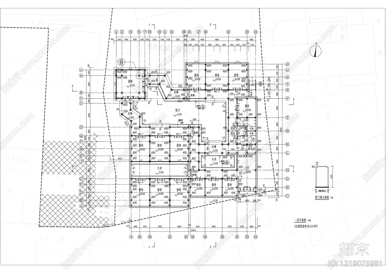 仿古建筑cad施工图下载【ID:1219075981】