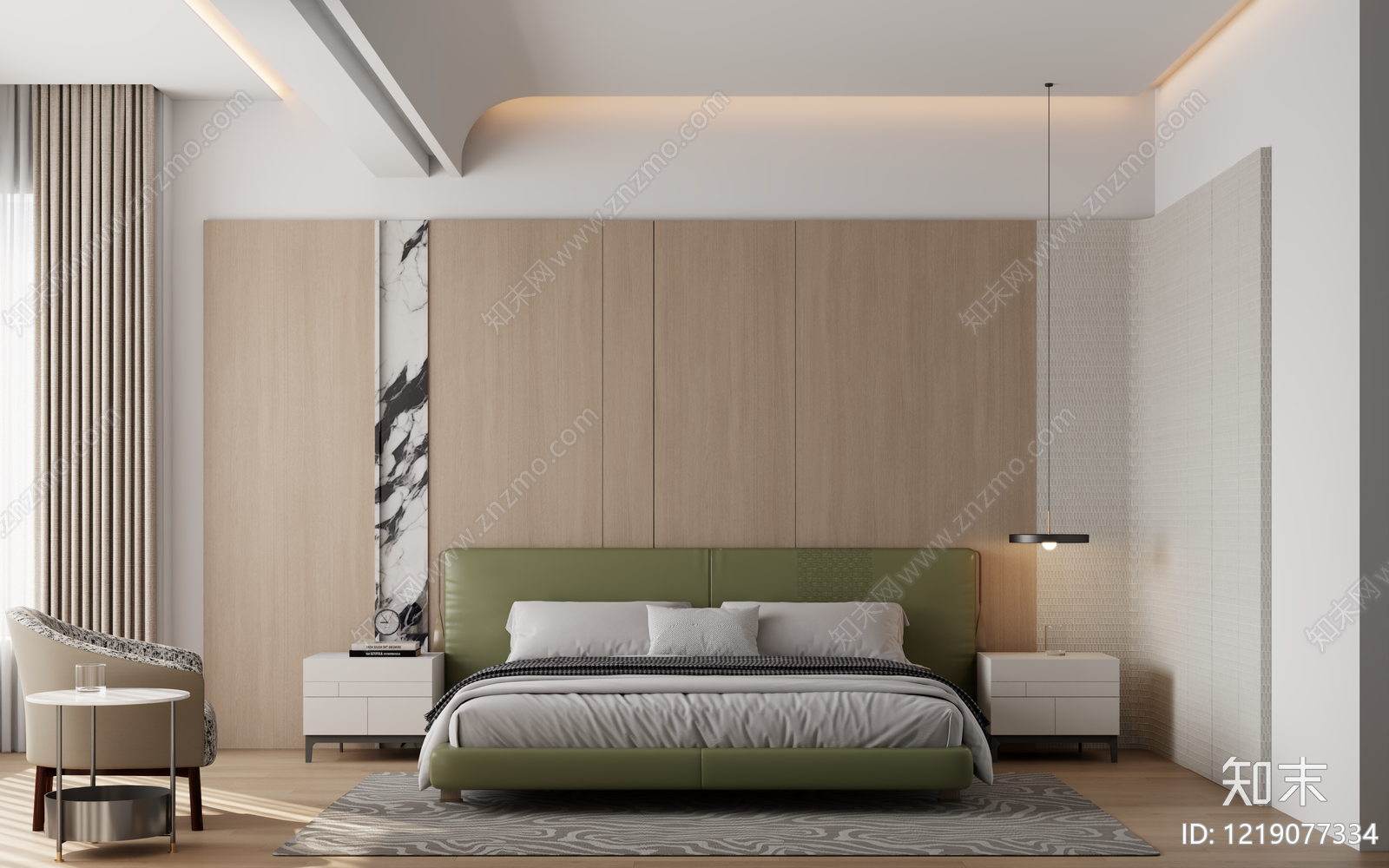 极简家居卧室3D模型下载【ID:1219077334】