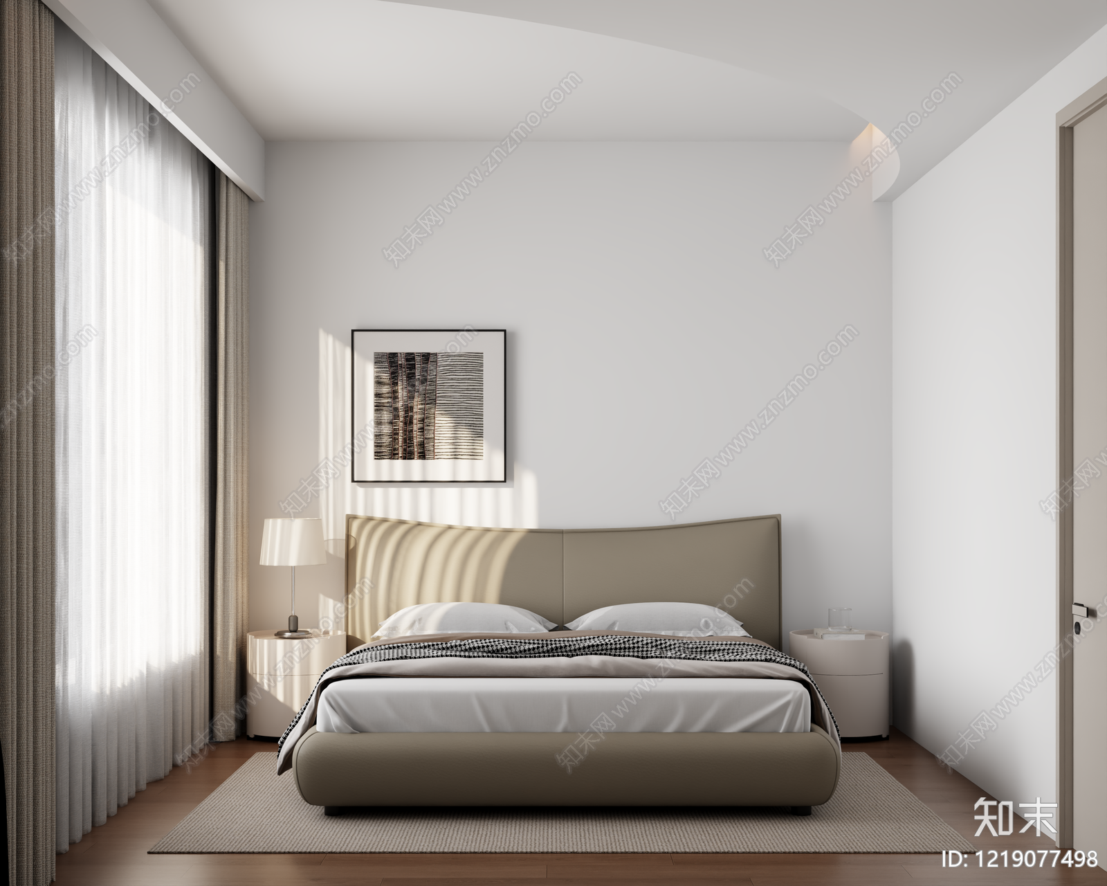 极简家居卧室3D模型下载【ID:1219077498】