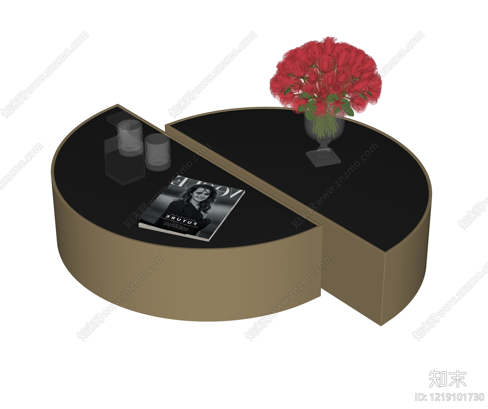 意式轻奢茶几SU模型下载【ID:1219101730】