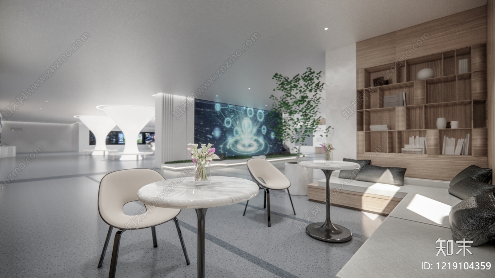 极简主义企业文化展厅SU模型下载【ID:1219104359】
