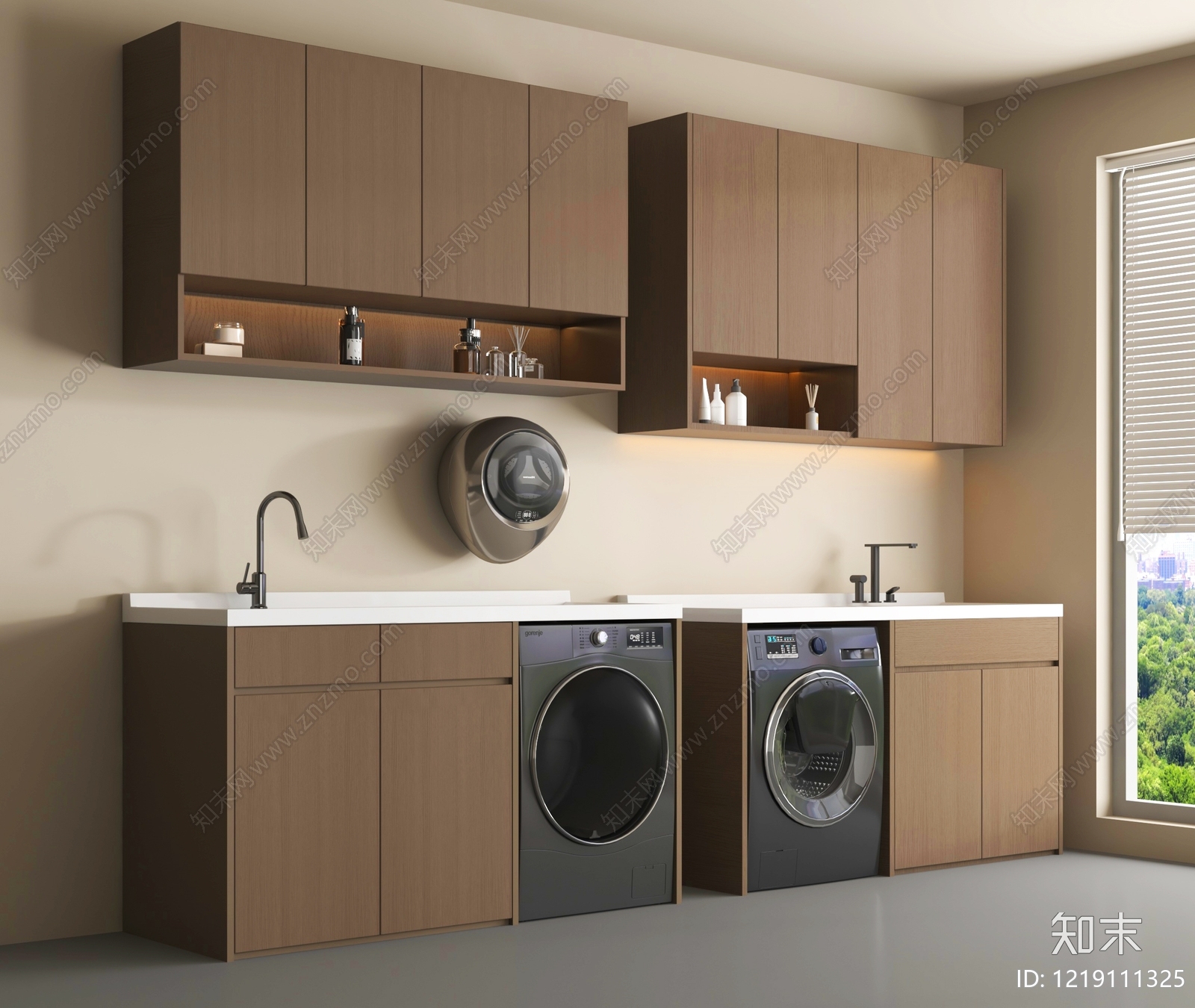 现代简约洗衣机柜3D模型下载【ID:1219111325】
