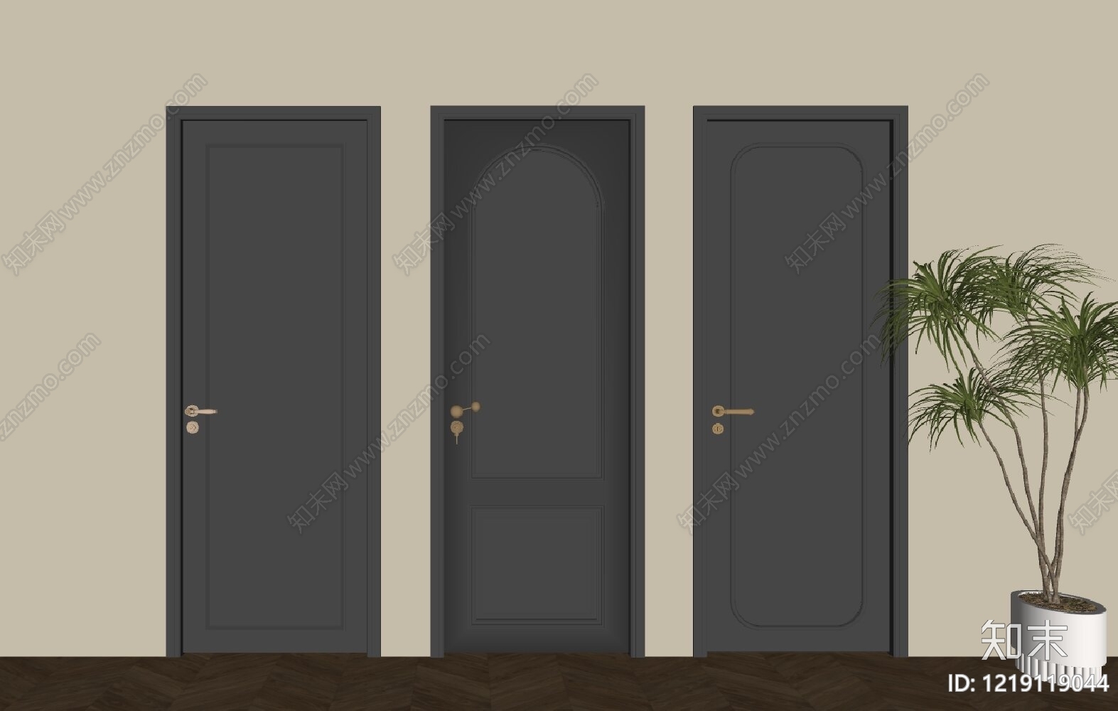 现代简约单开门SU模型下载【ID:1219119044】