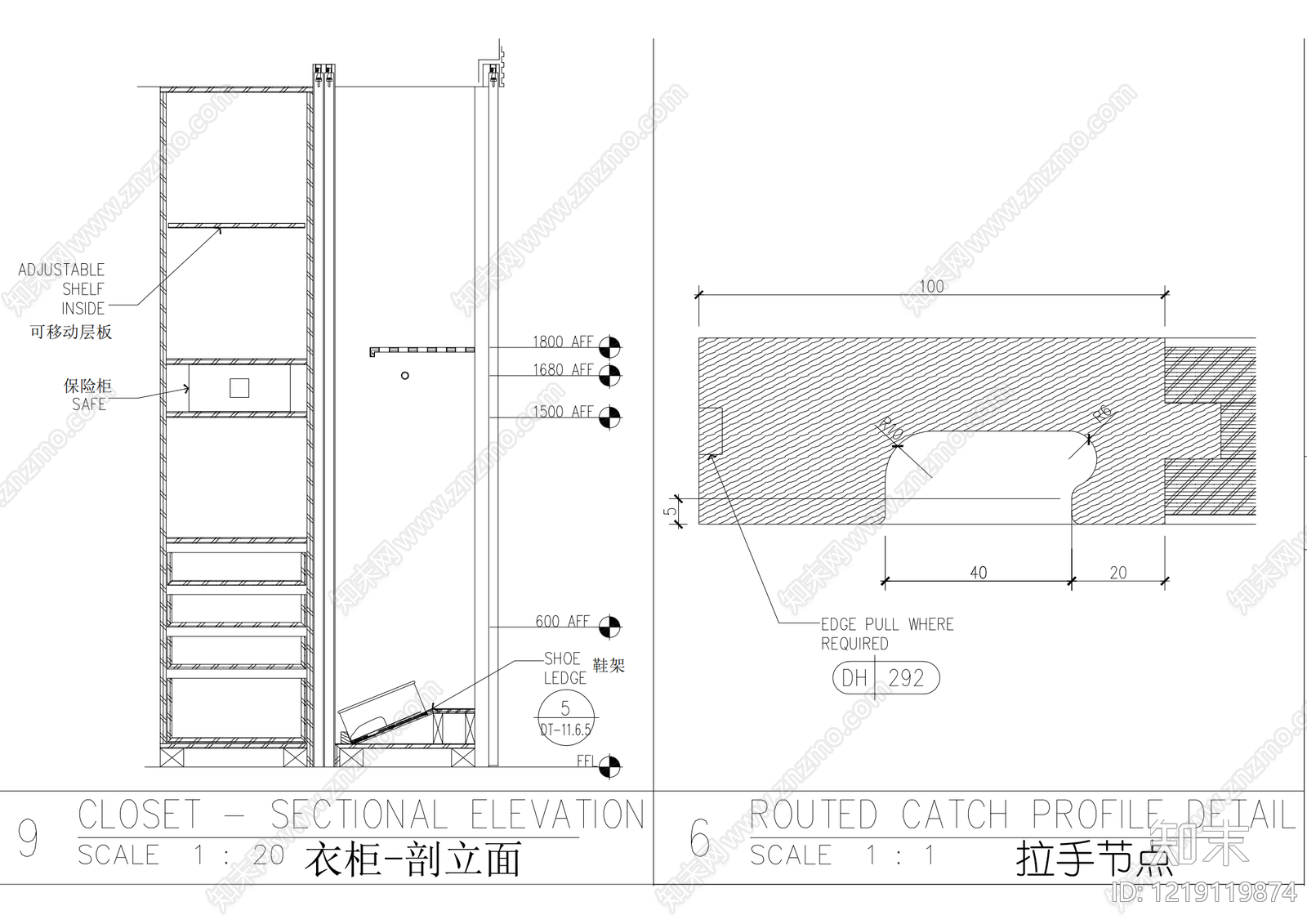 柜体节点cad施工图下载【ID:1219119874】