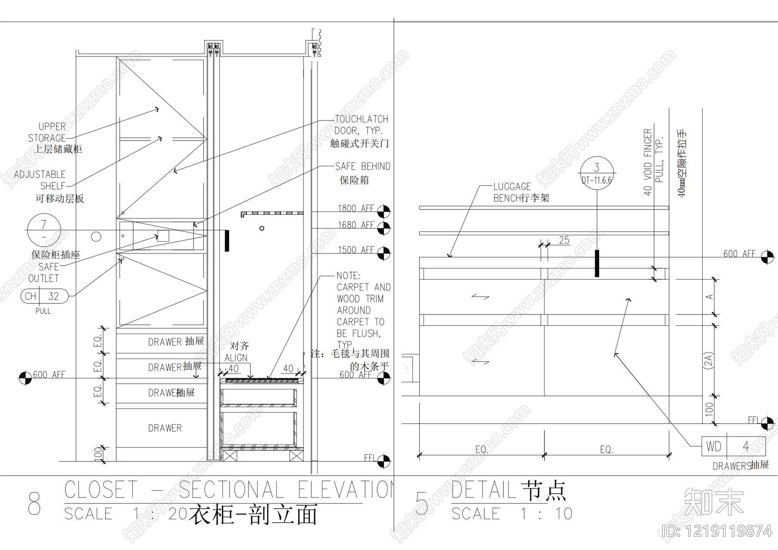 柜体节点cad施工图下载【ID:1219119874】