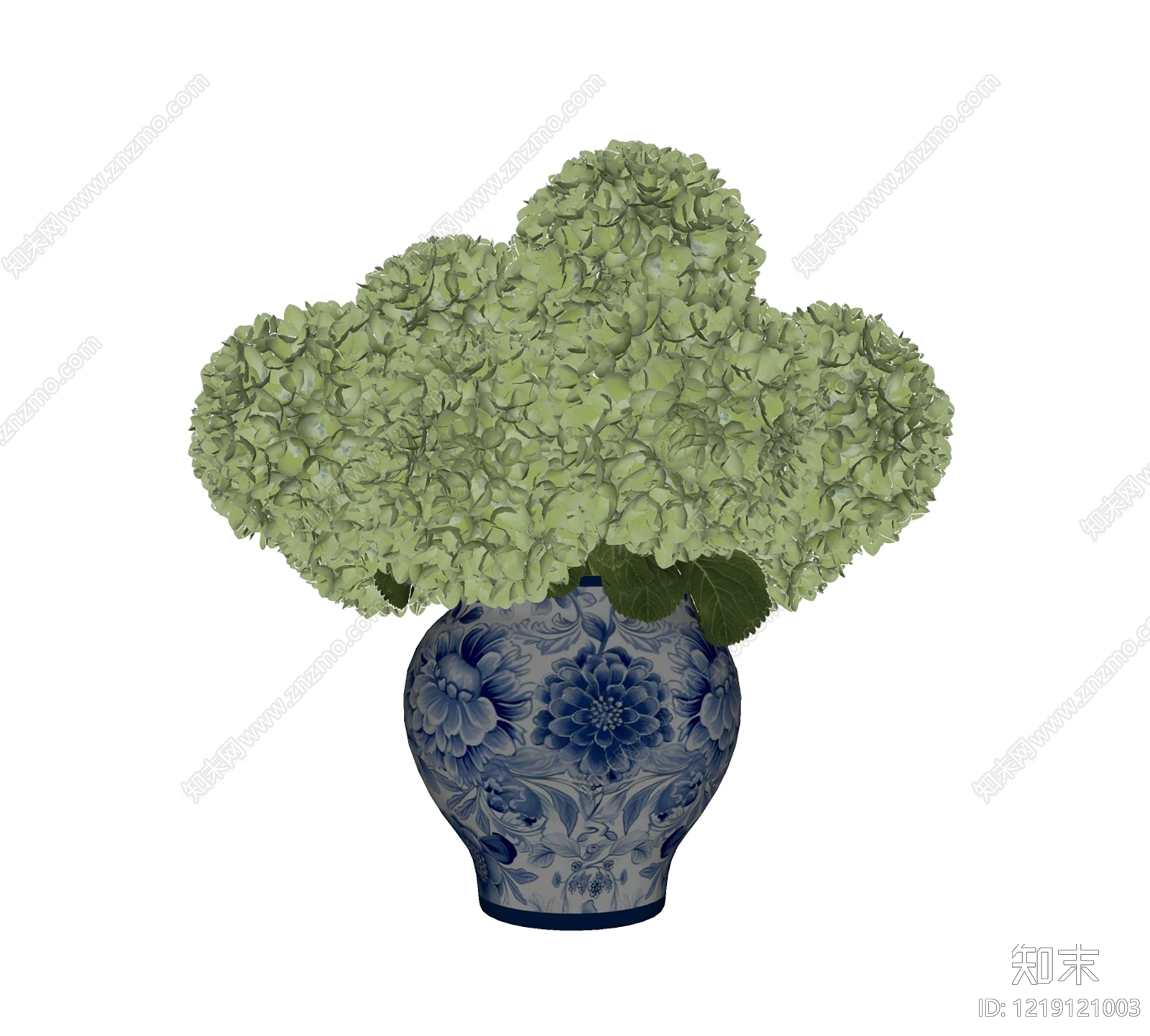新中式花艺SU模型下载【ID:1219121003】