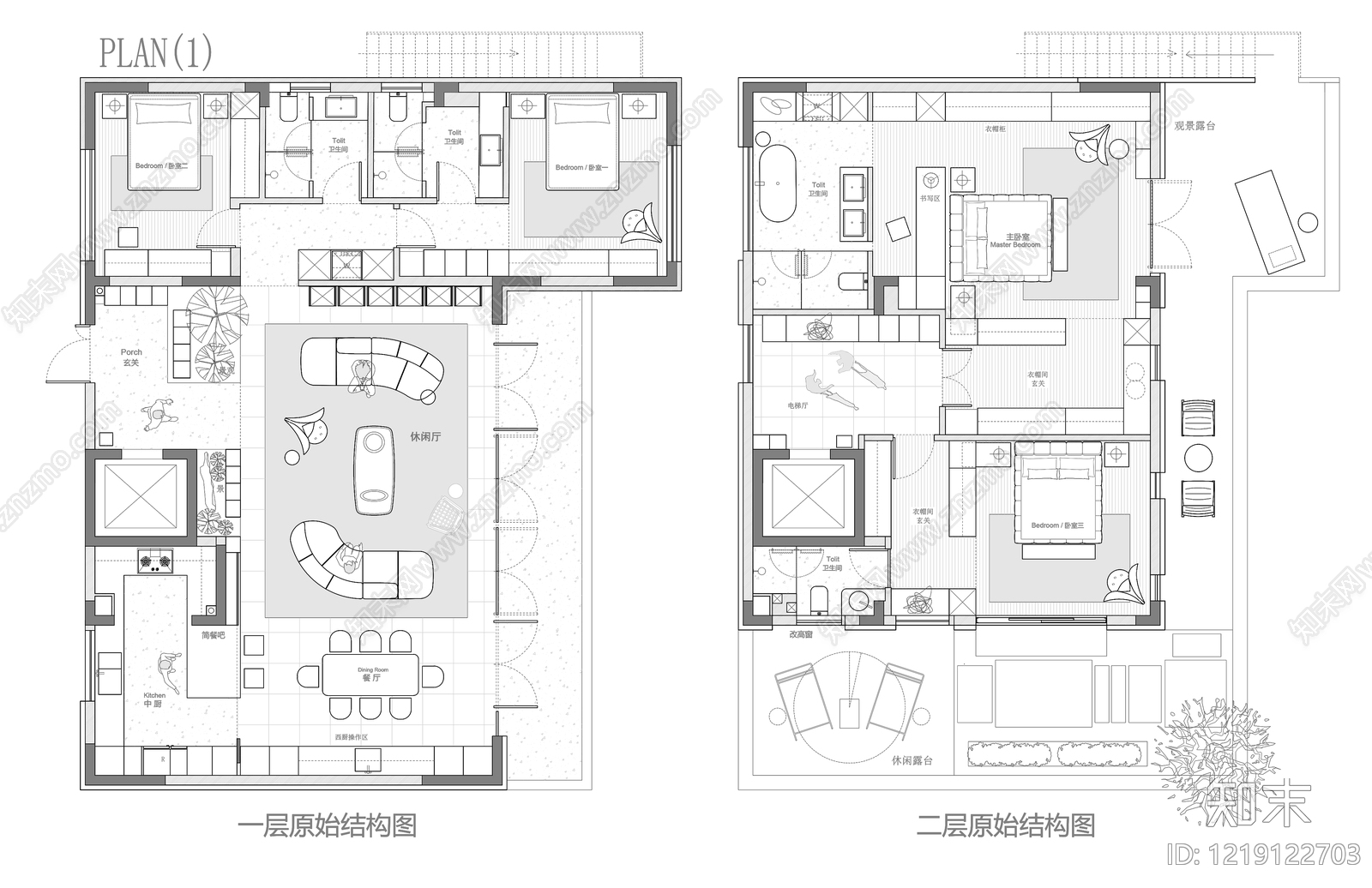 别墅cad施工图下载【ID:1219122703】