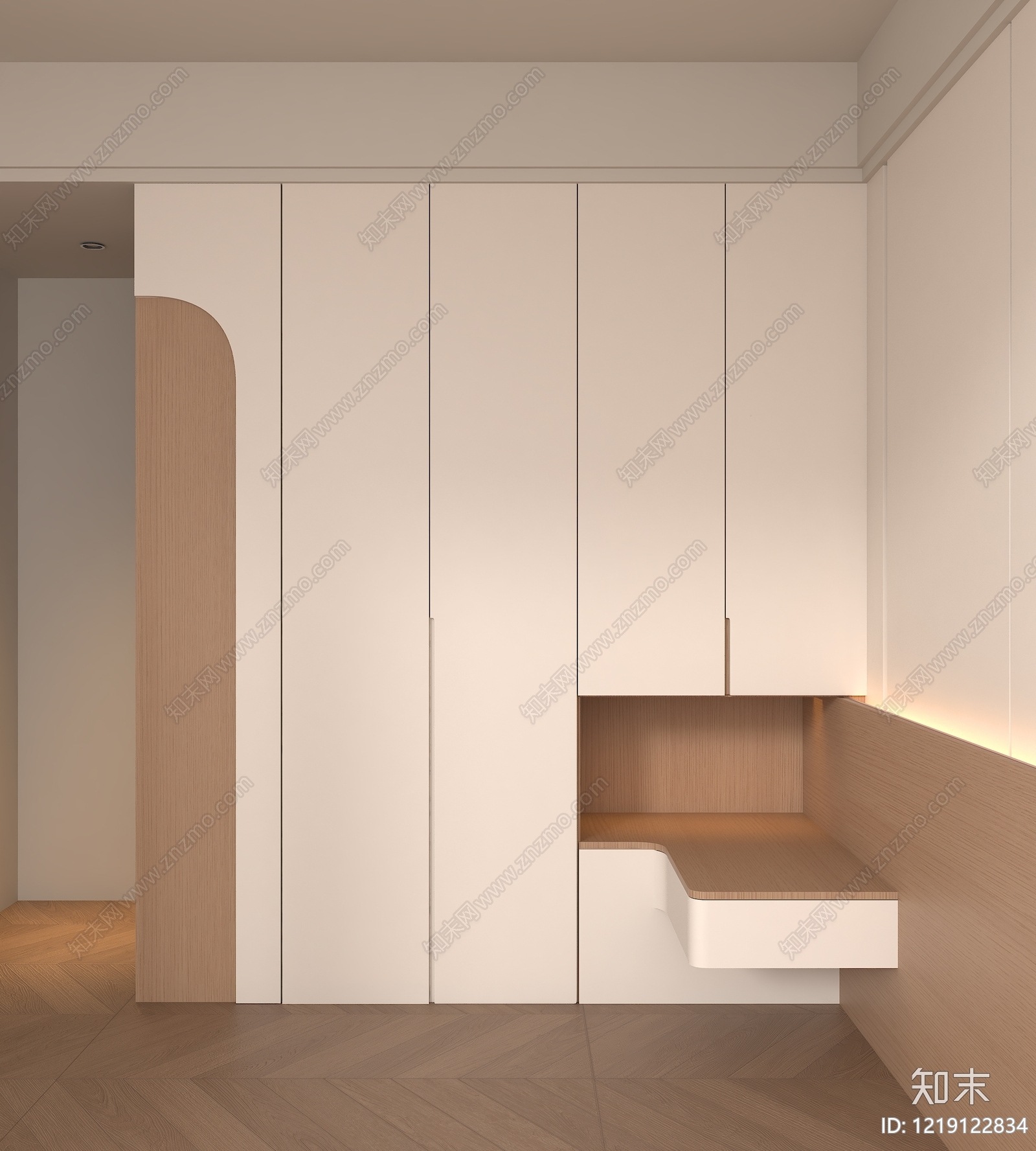 奶油风玄关3D模型下载【ID:1219122834】