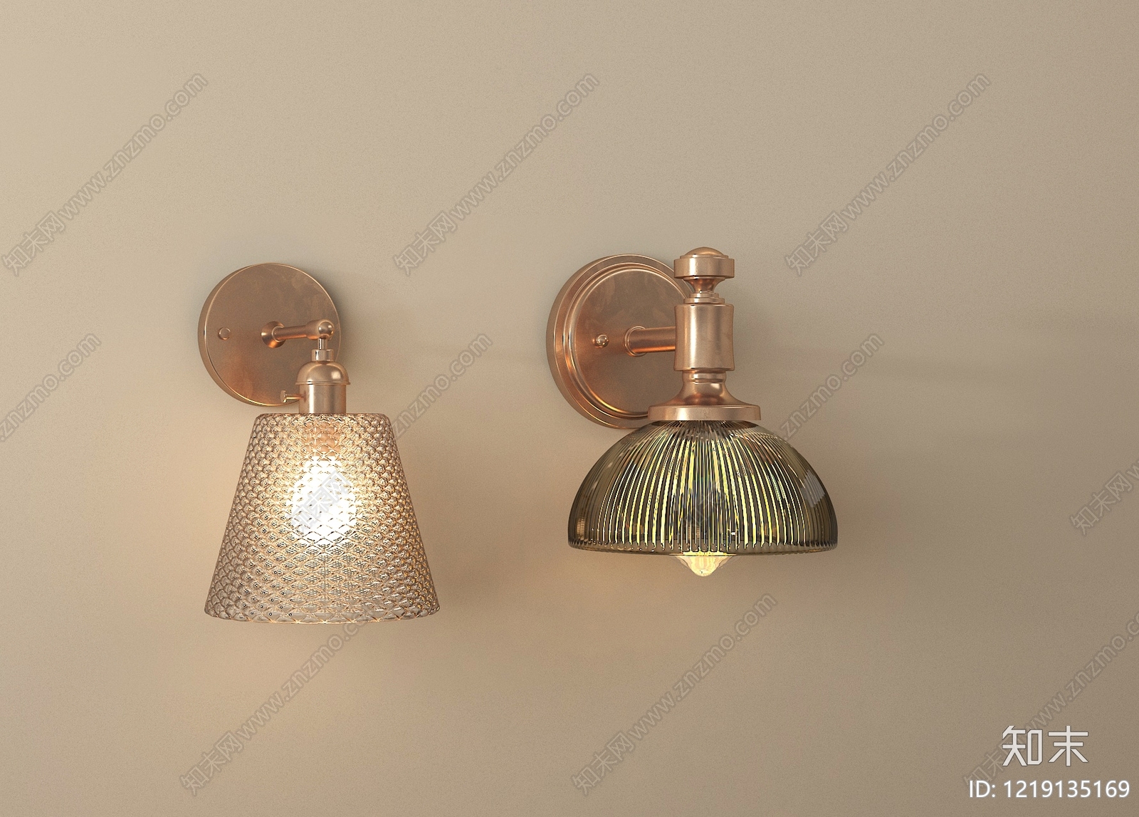 复古壁灯3D模型下载【ID:1219135169】