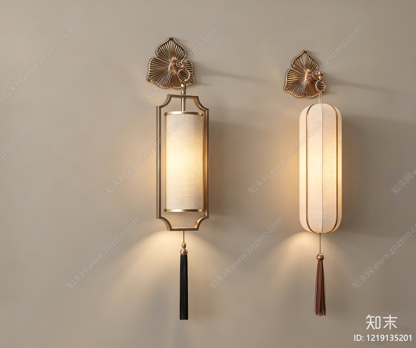 新中式壁灯3D模型下载【ID:1219135201】
