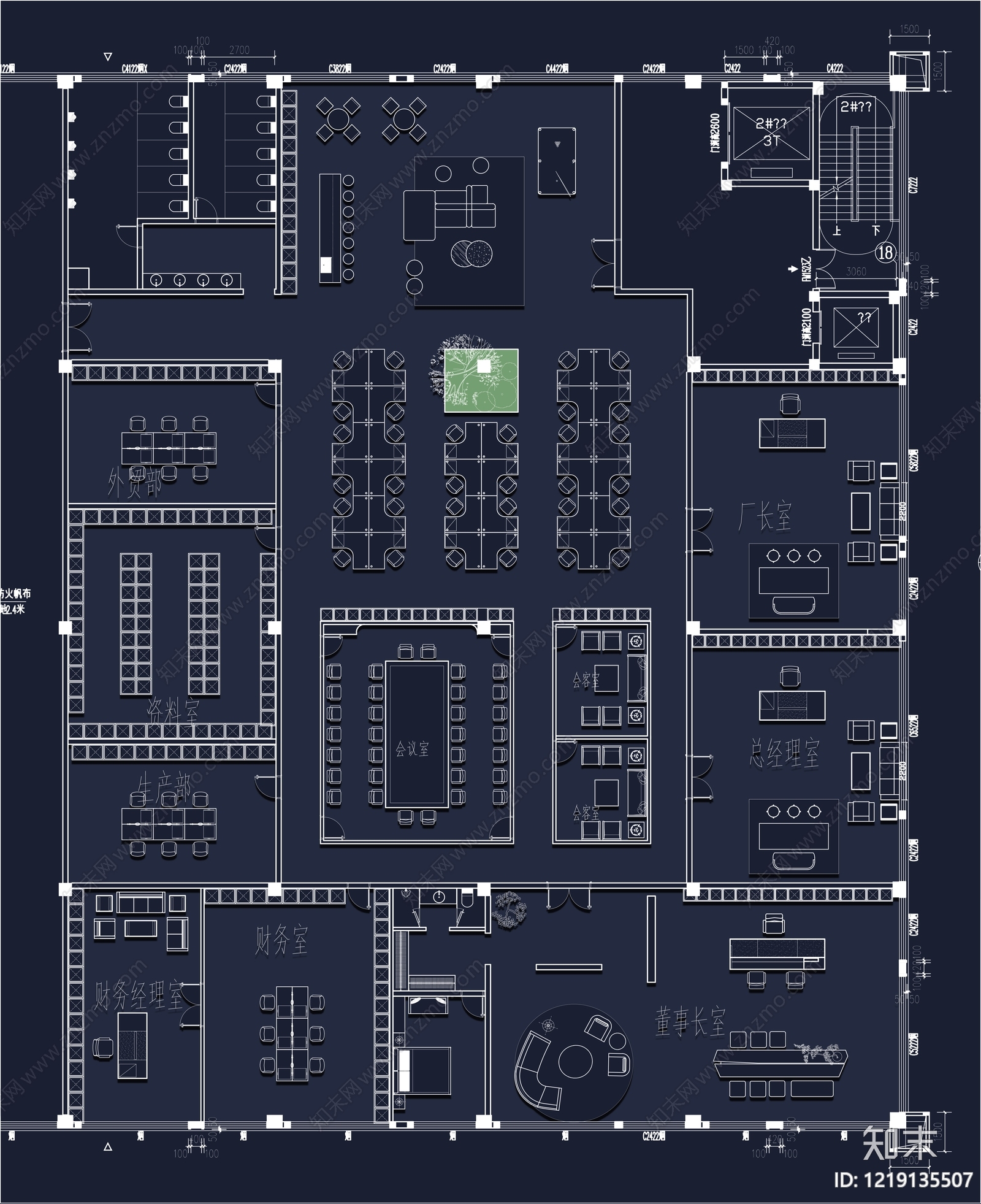 整体办公空间cad施工图下载【ID:1219135507】