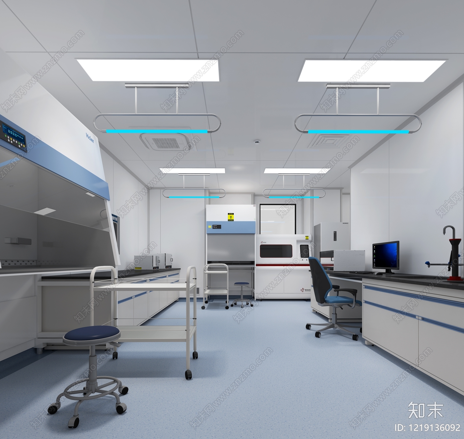 极简主义实验室3D模型渲染效果图