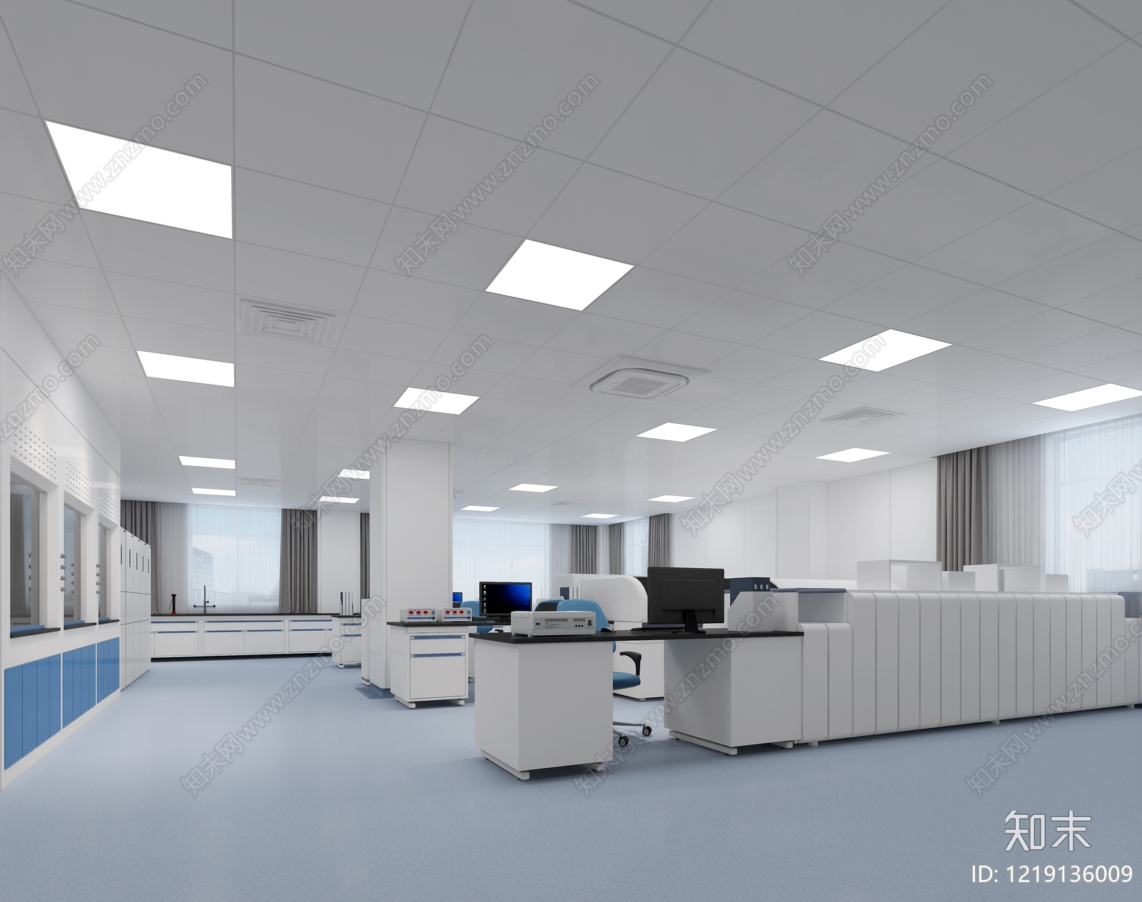 极简主义实验室3D模型渲染效果图