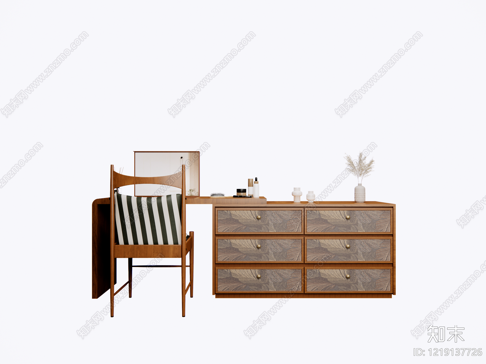 中古风梳妆台3D模型下载【ID:1219137726】