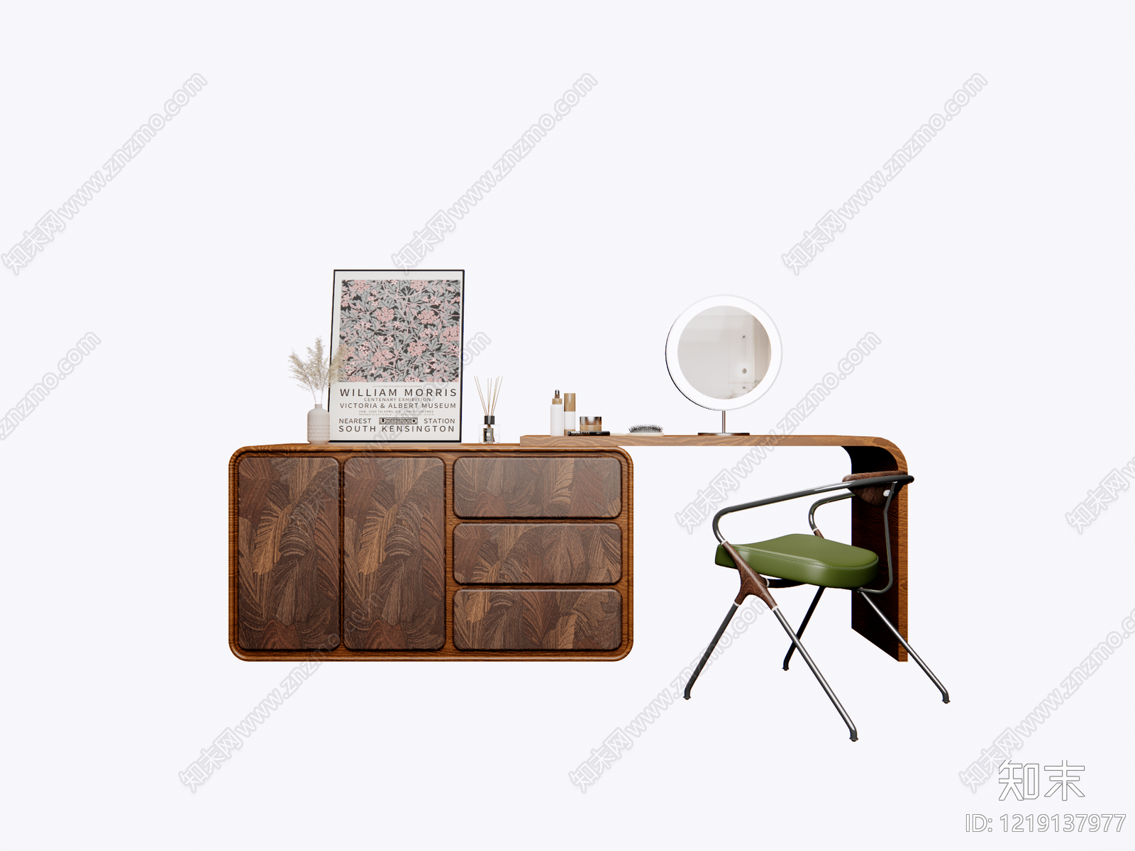 中古风梳妆台SU模型下载【ID:1219137977】