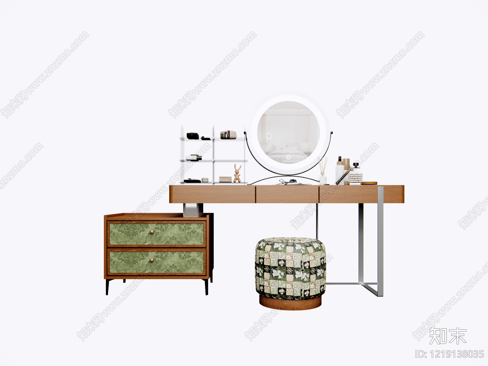 中古风梳妆台3D模型下载【ID:1219138035】