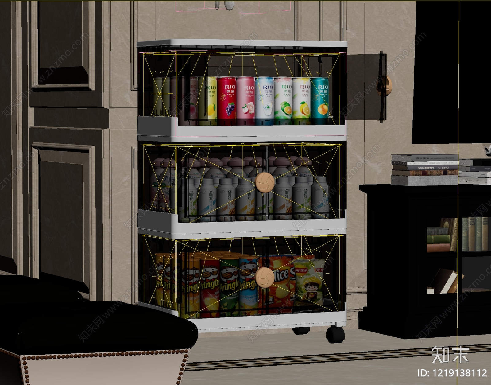 现代简约储物柜3D模型下载【ID:1219138112】