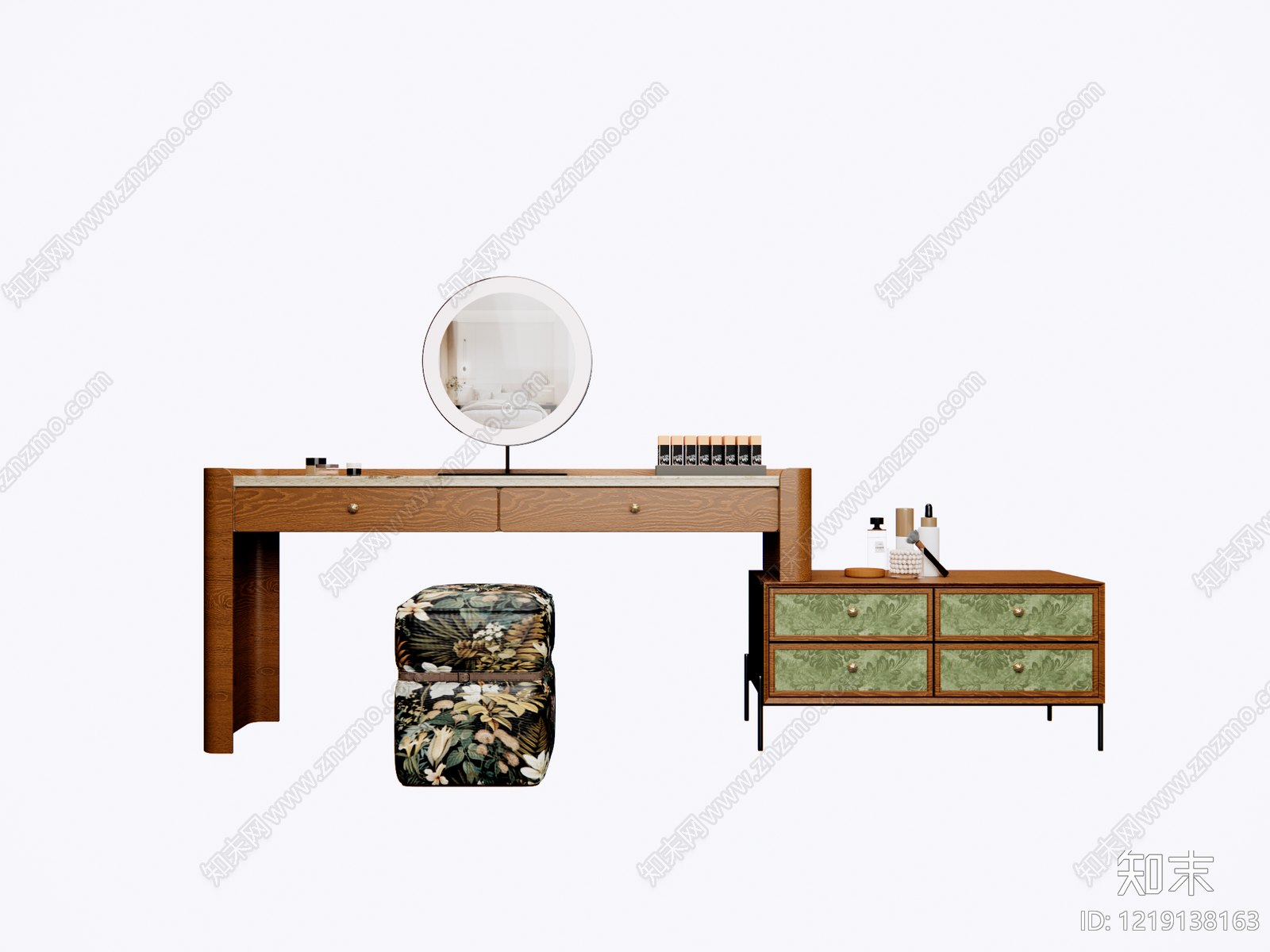 中古风梳妆台3D模型下载【ID:1219138163】