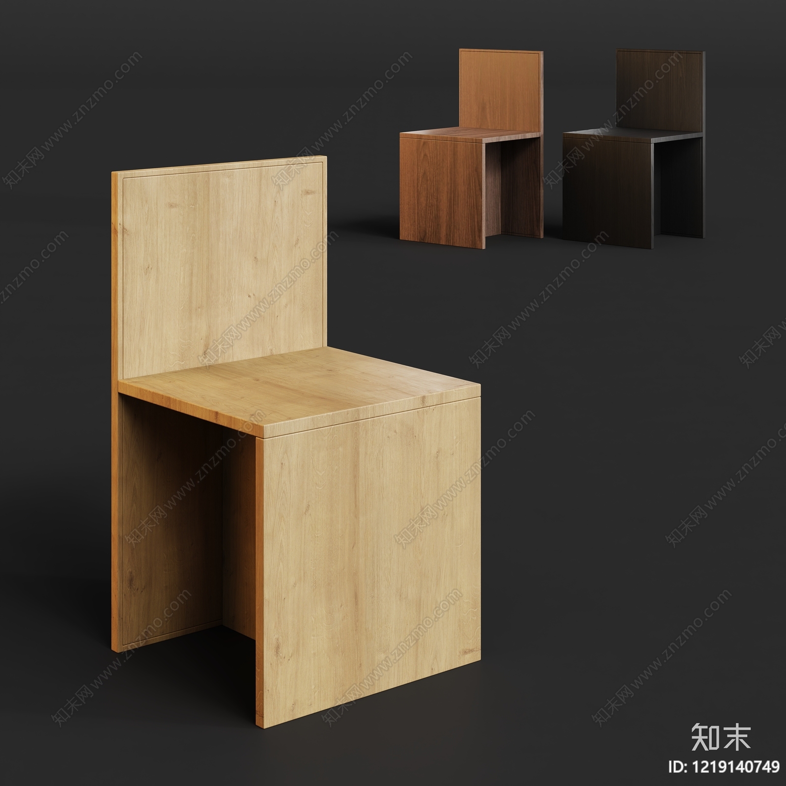 极简餐椅3D模型下载【ID:1219140749】