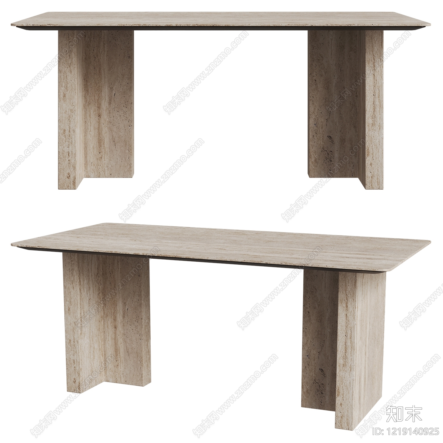侘寂餐桌3D模型下载【ID:1219140925】