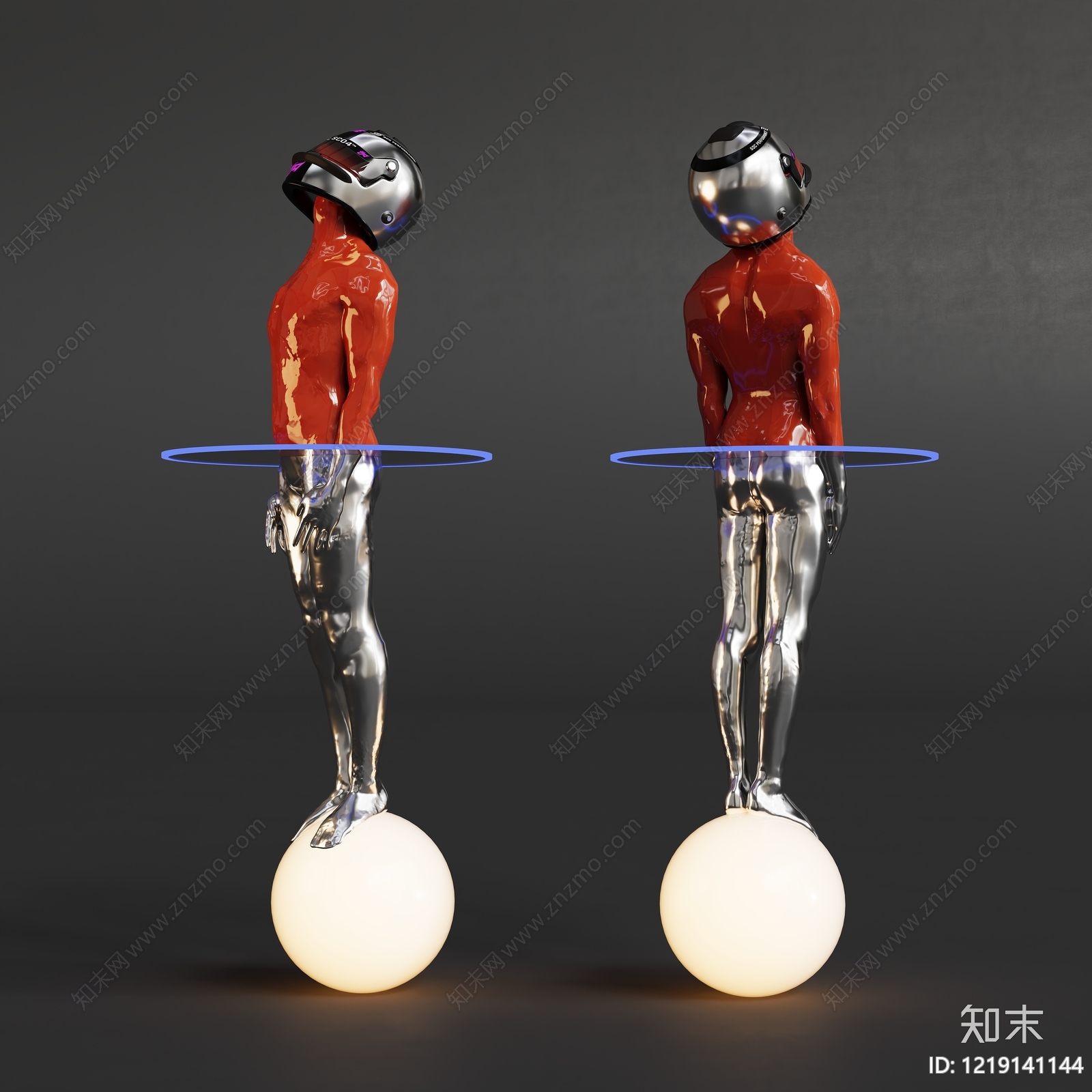 未来主义雕塑摆件3D模型下载【ID:1219141144】
