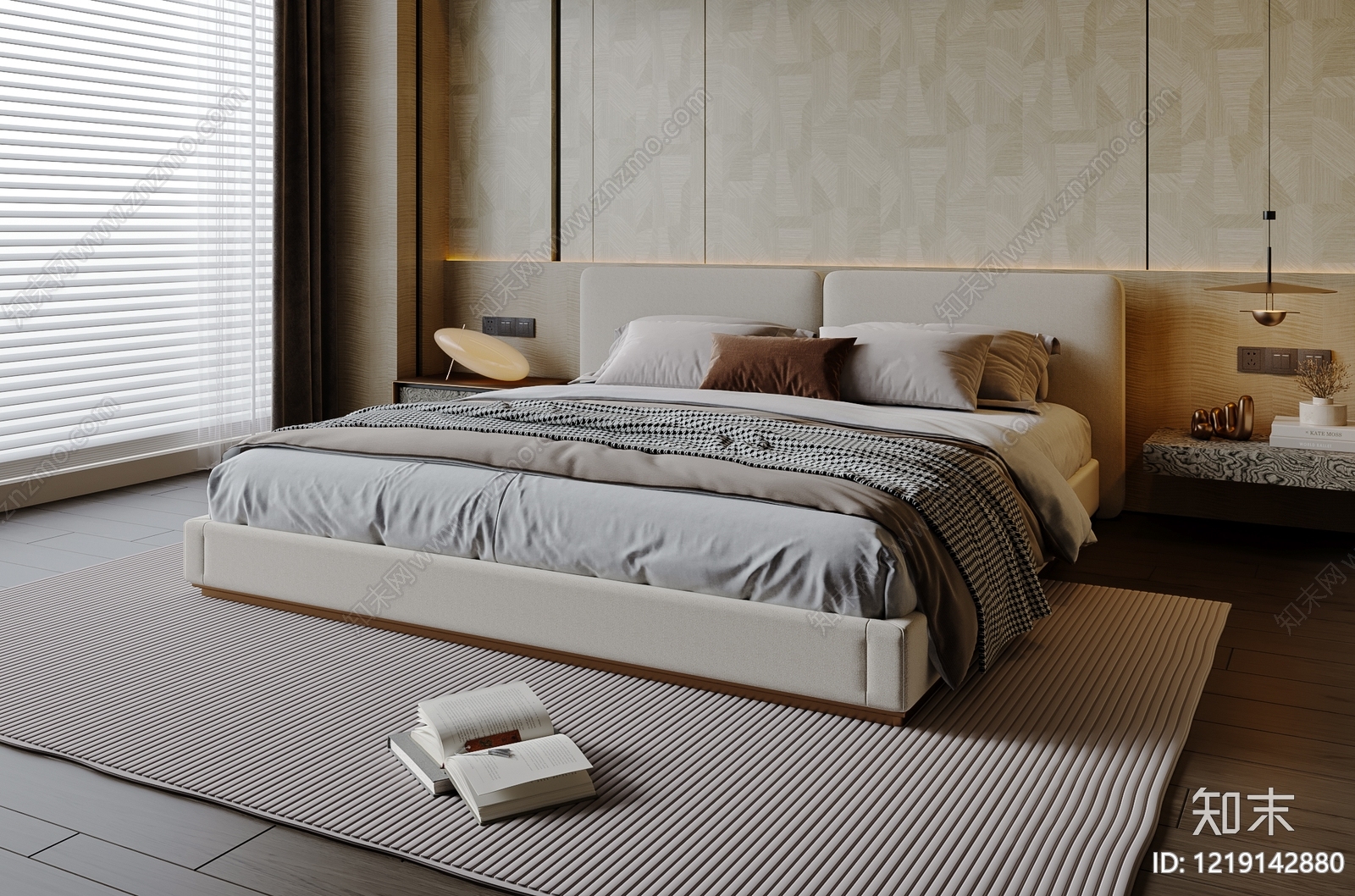 极简家居卧室3D模型下载【ID:1219142880】