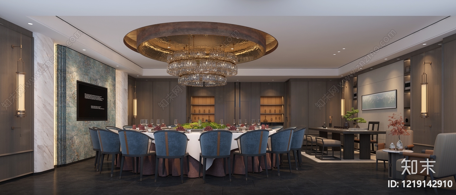 新中式包厢3D模型下载【ID:1219142910】