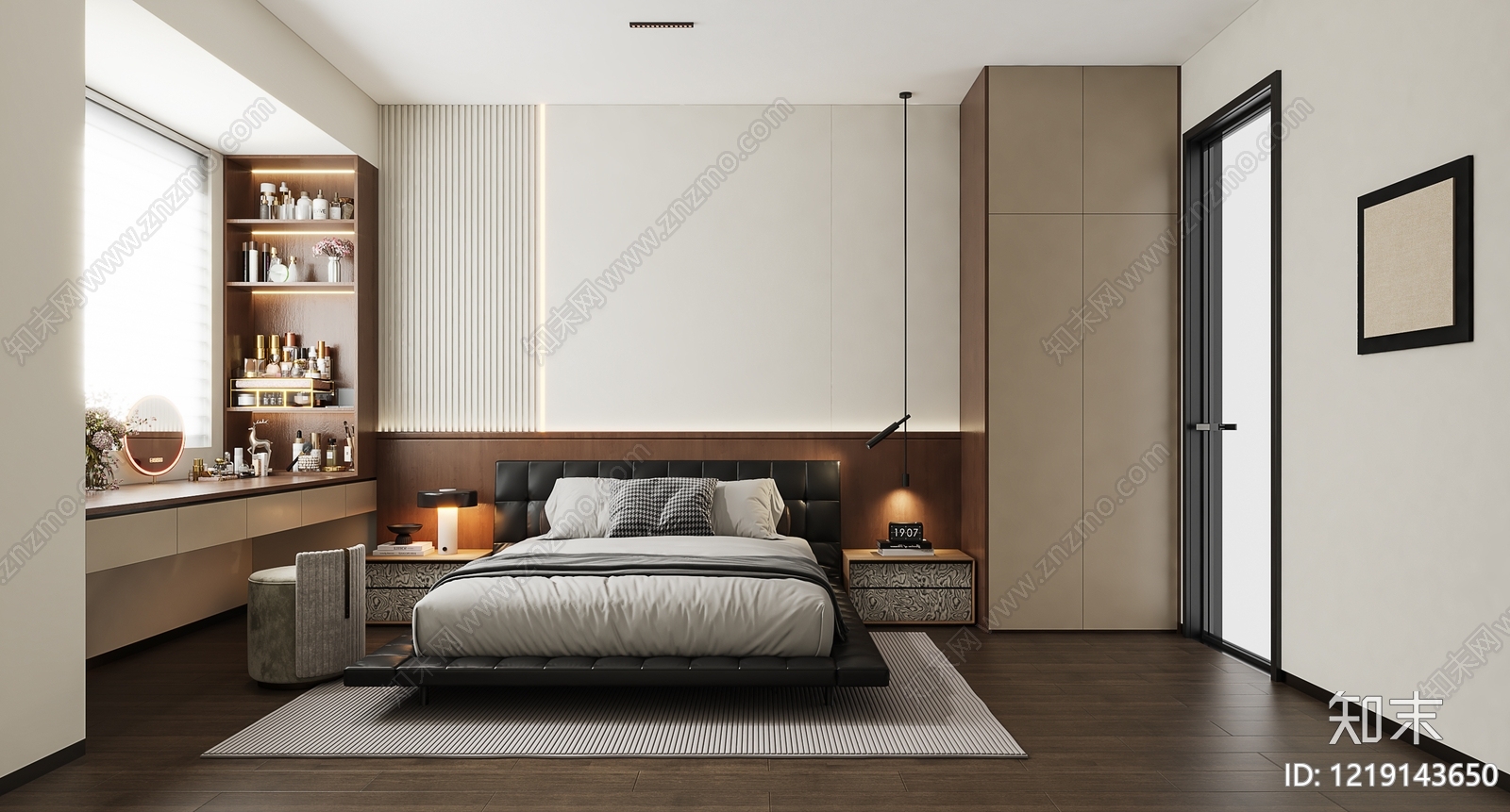 现代简约家居卧室3D模型下载【ID:1219143650】