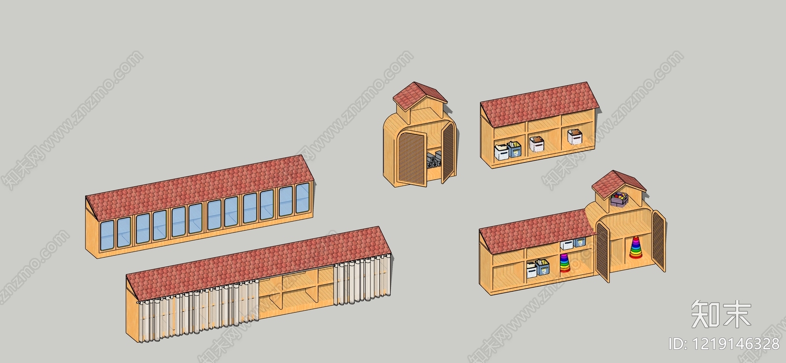 日式储物柜SU模型下载【ID:1219146328】